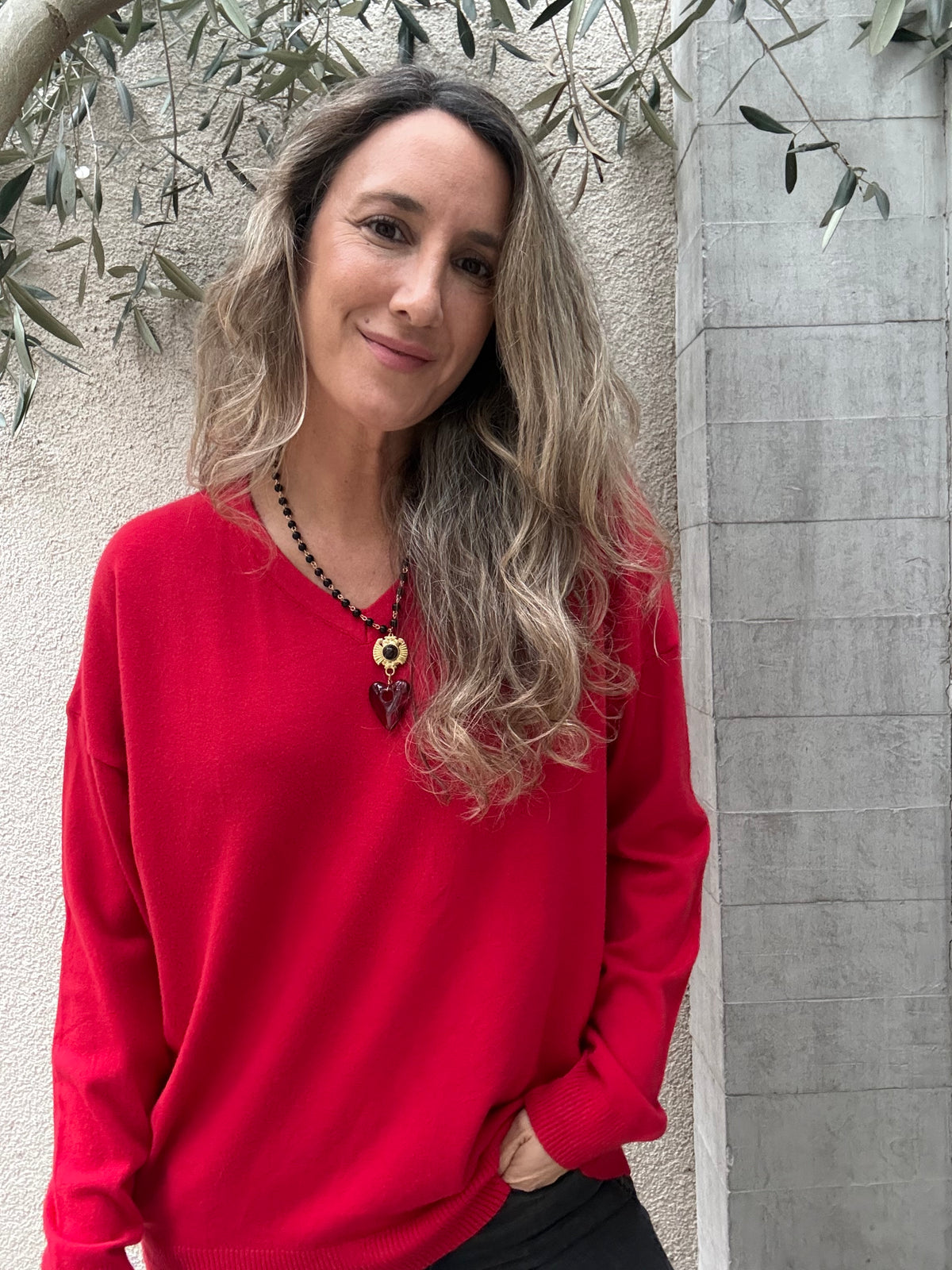 Sweater básico Barceloneta rojo