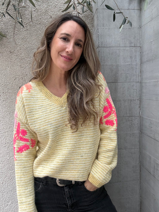 Chaleco floral amarillo
