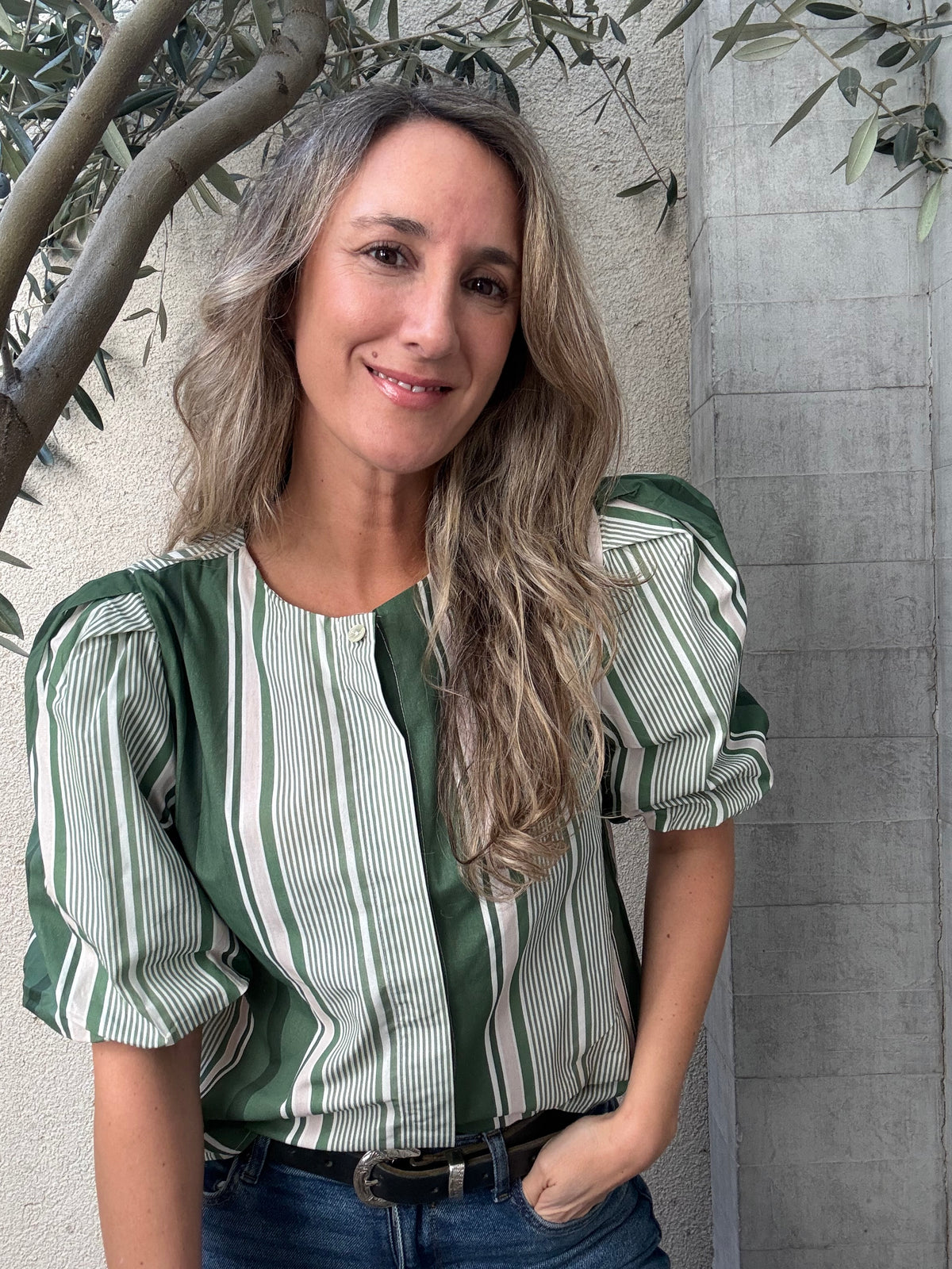 Blusa rayas verde