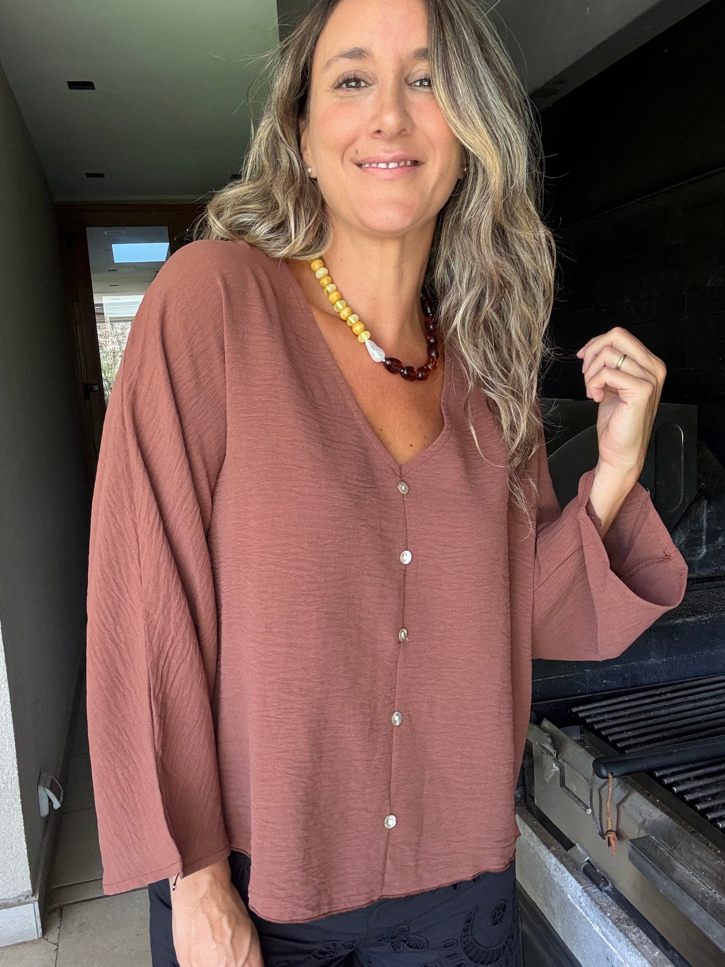 Blusa Lugo café