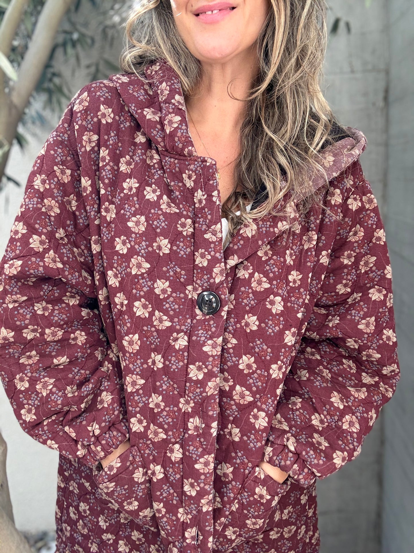 Chaqueta Larga Gioco burdeo
