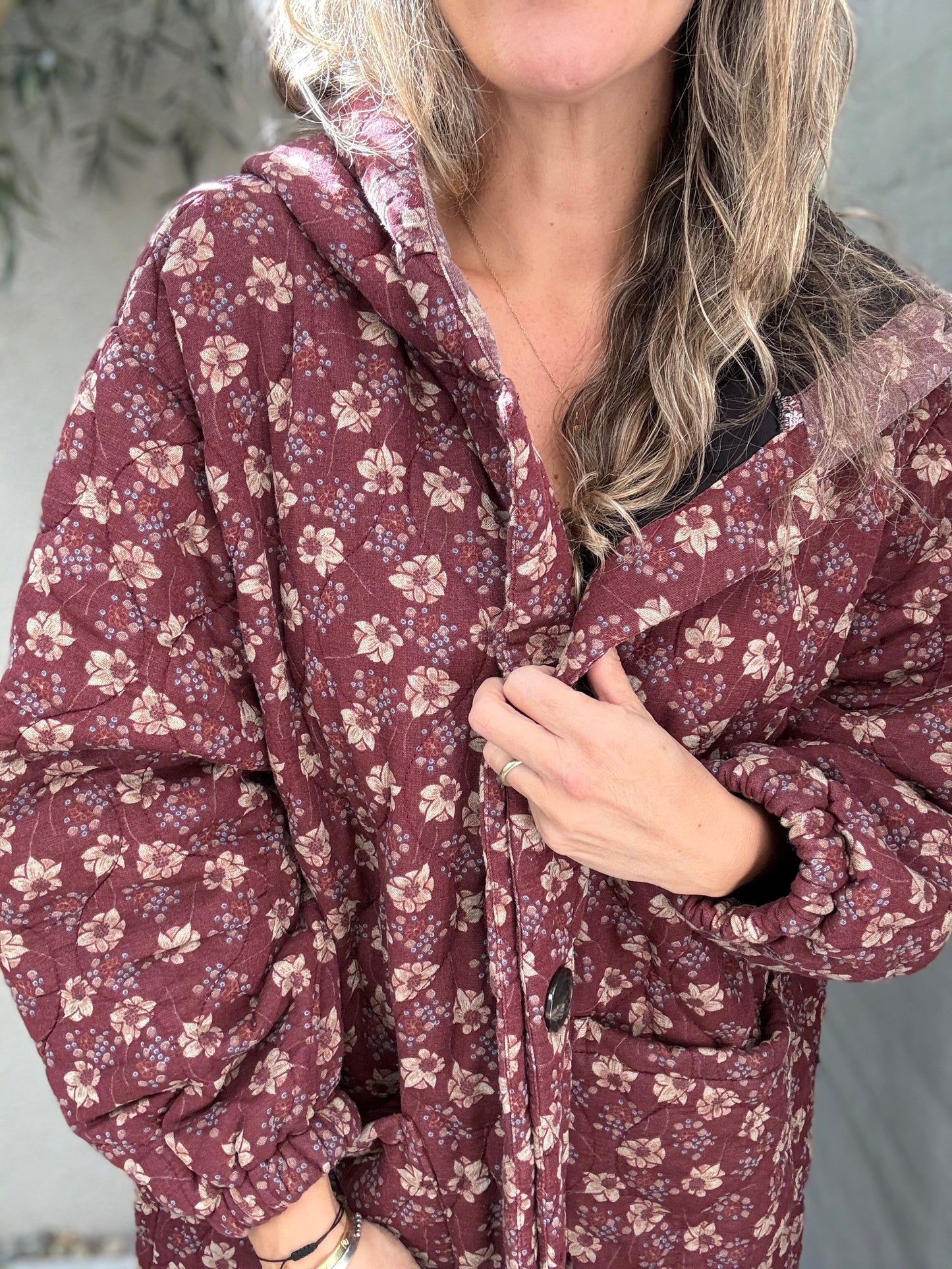 Chaqueta Larga Gioco burdeo