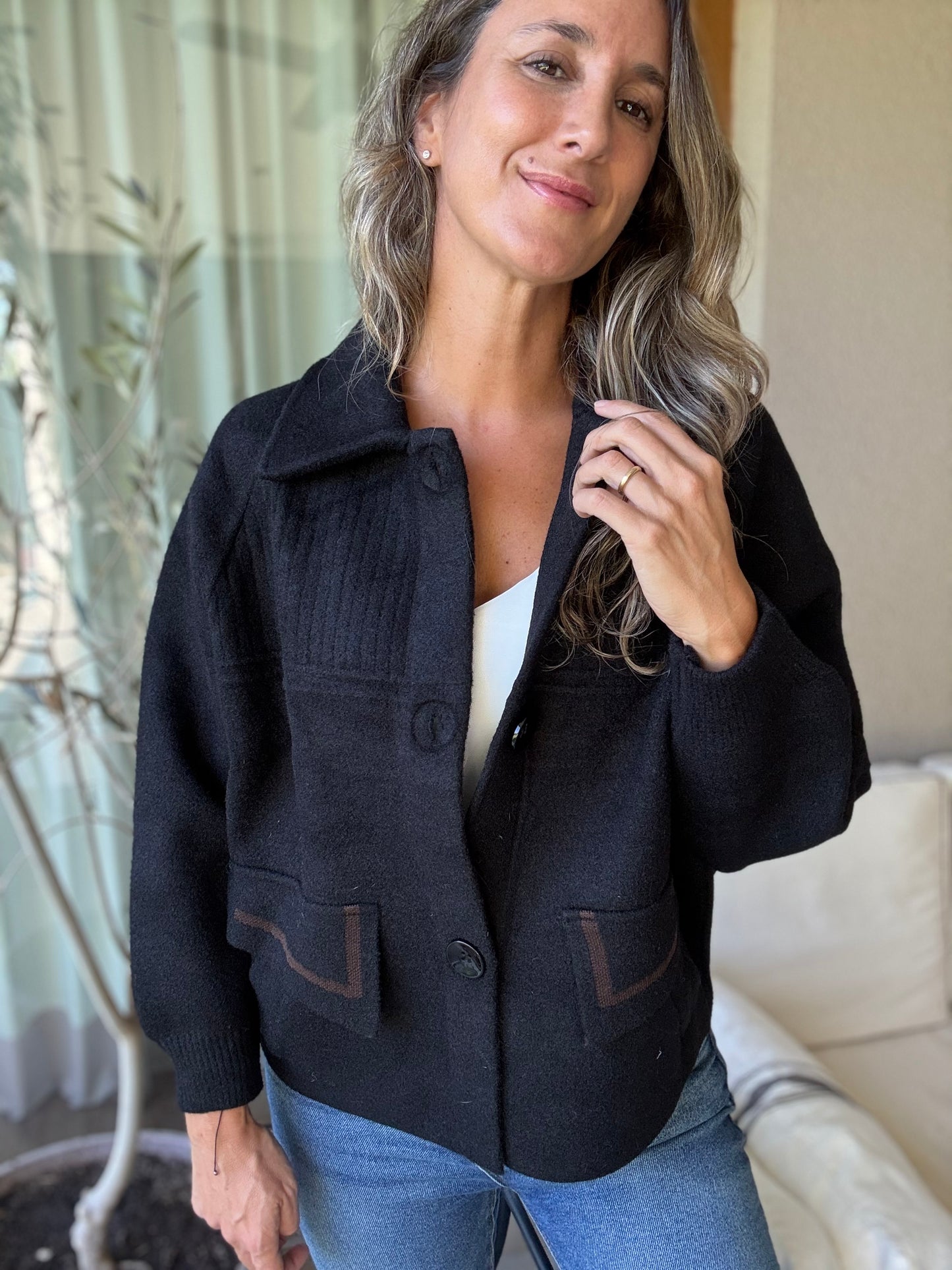Chaqueta granada negra
