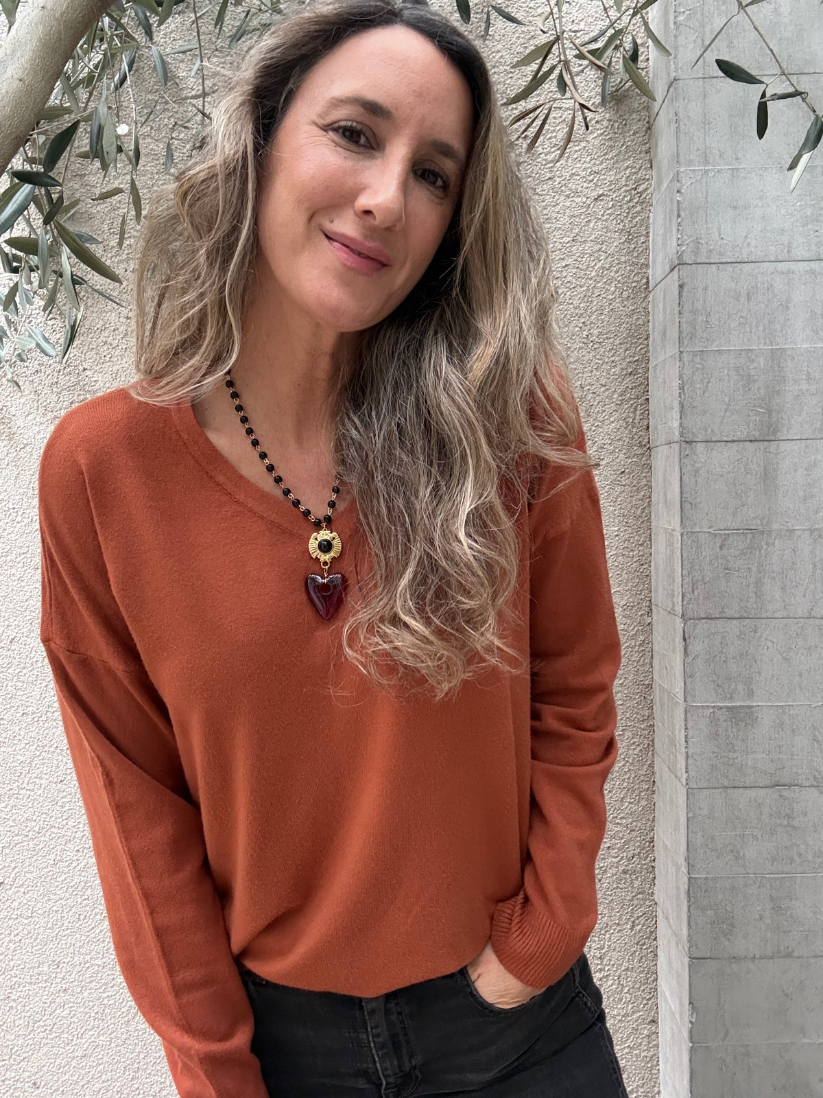Sweater básico Barceloneta terracota