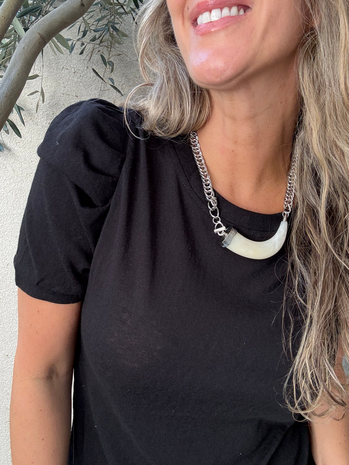 Polera Murcia blanca negra