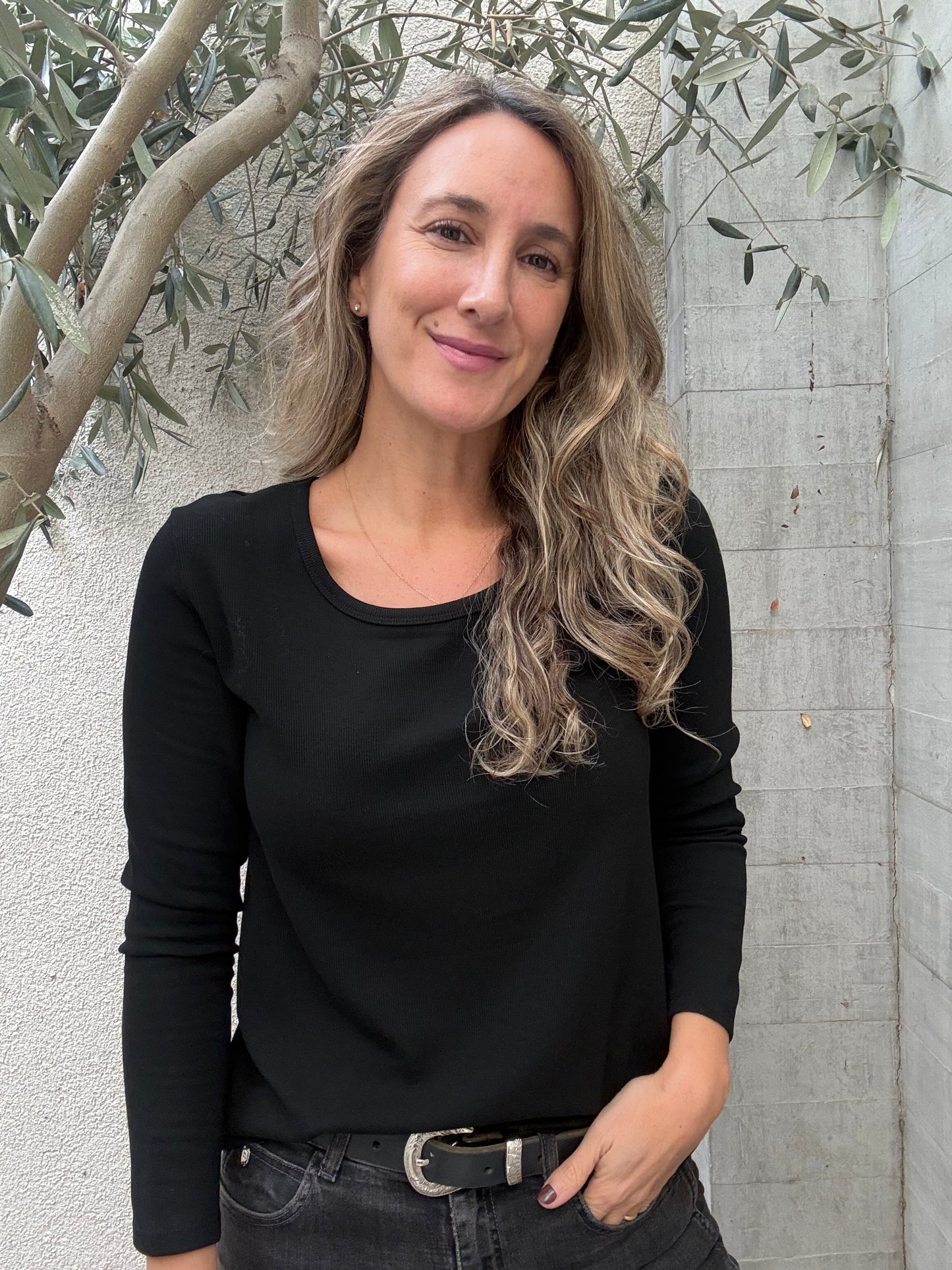 Polera simple microfibra negro