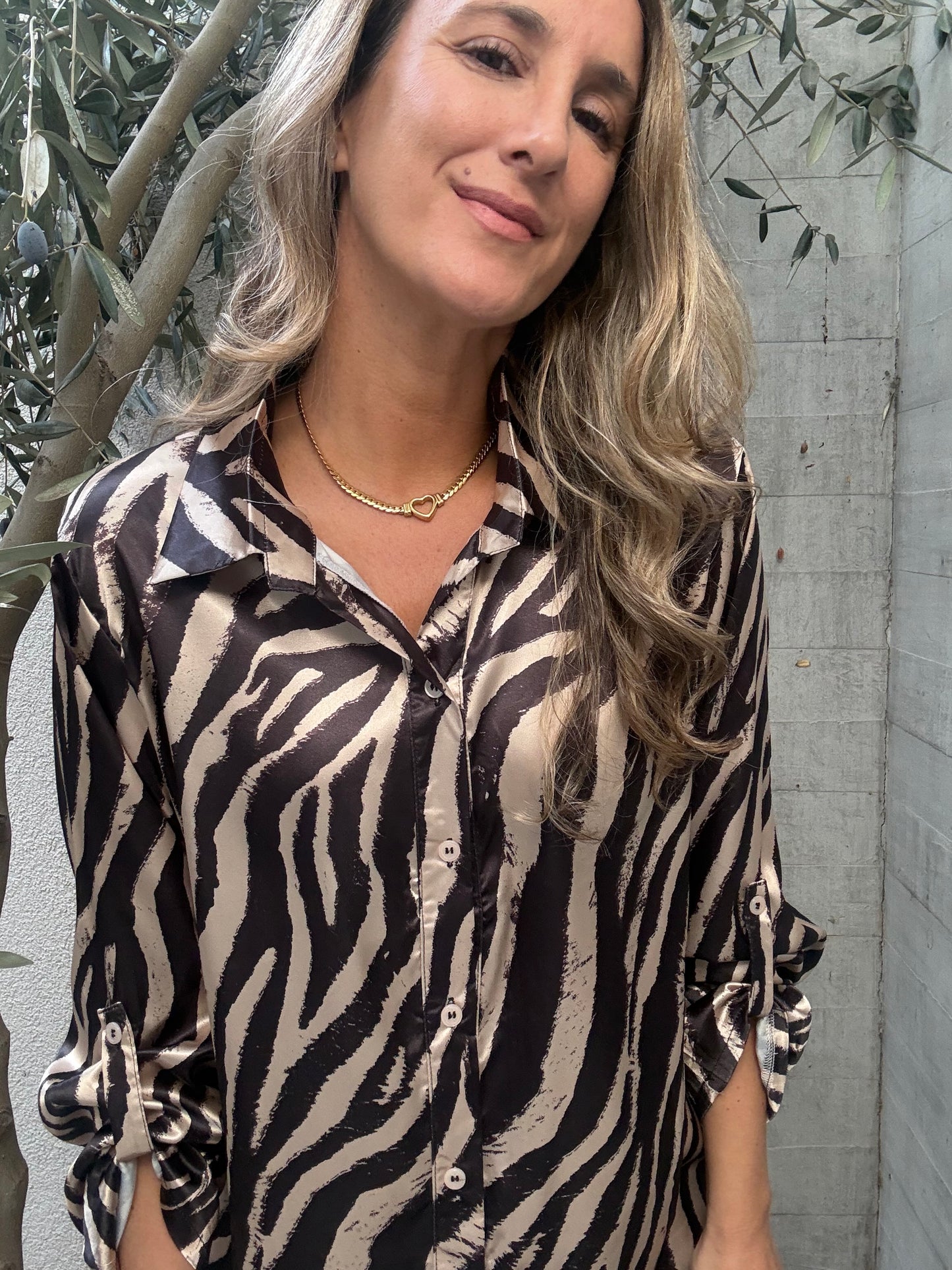 Blusa cebra beige