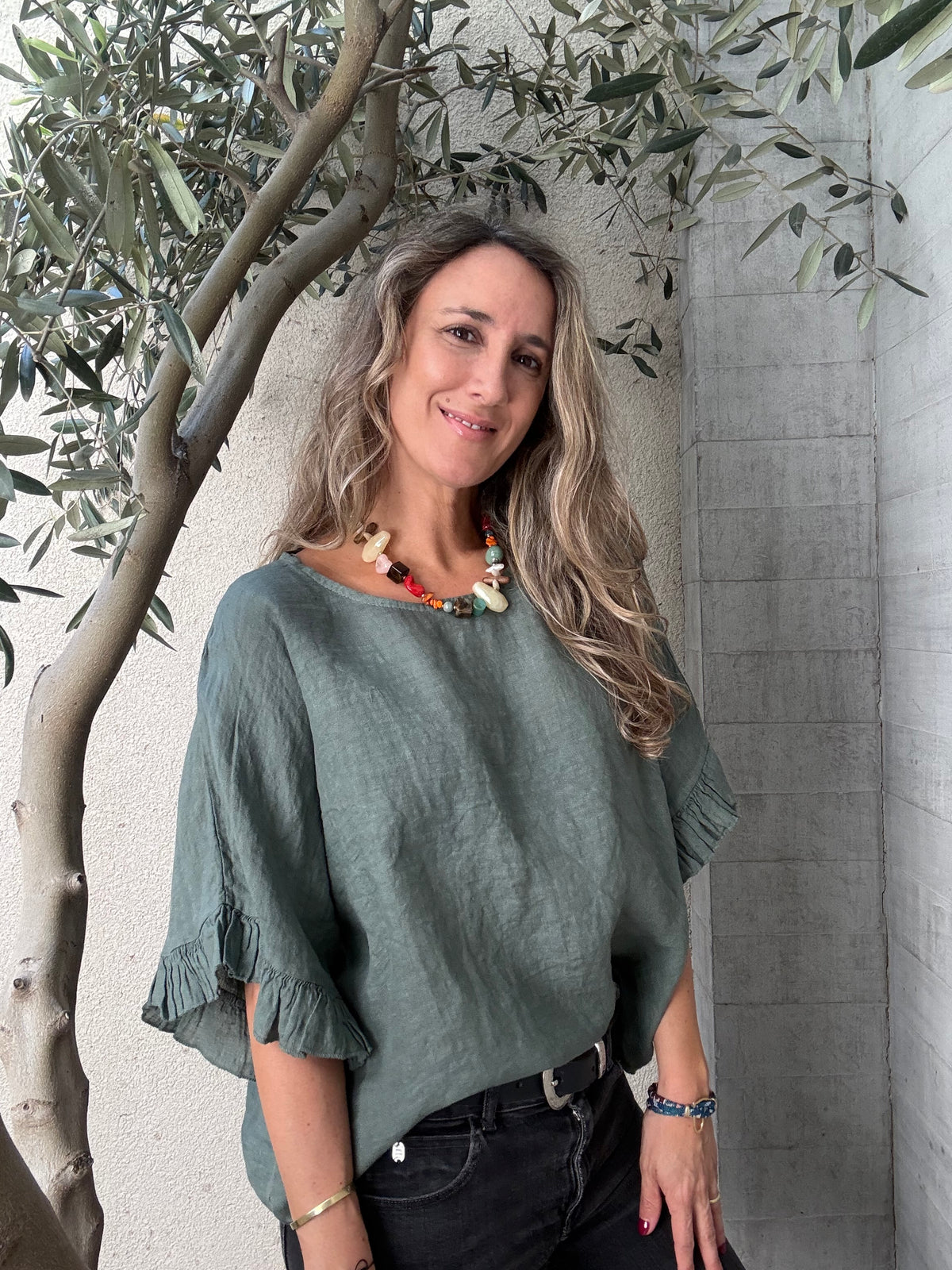 Blusa lino Salamanca verde