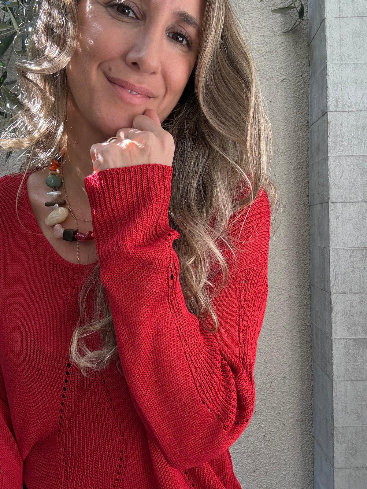 Polera granada roja