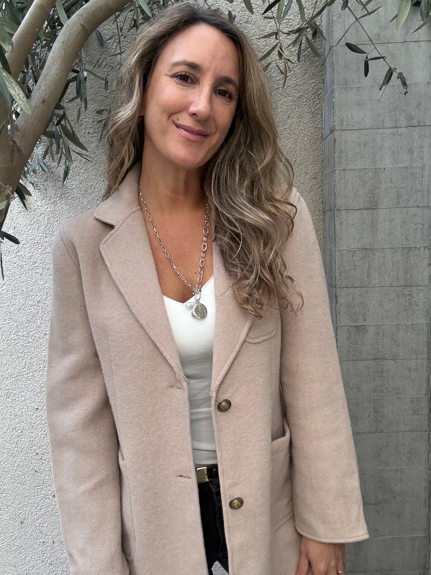 Blazer paño beige