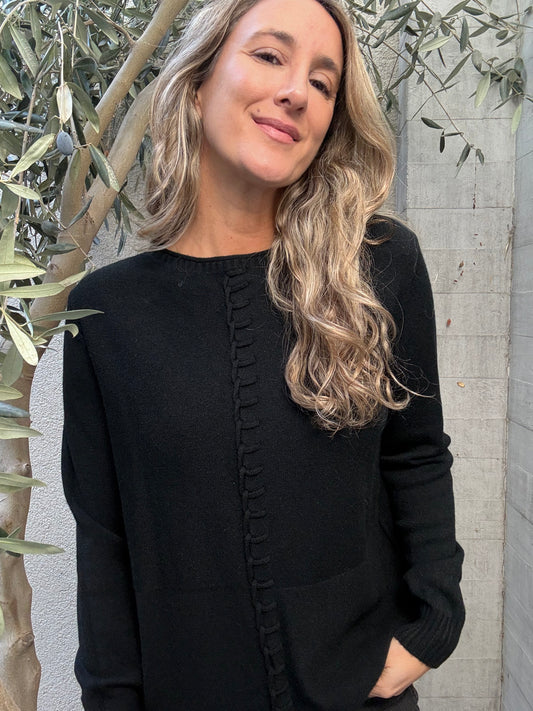 Sweater básico ribete negro
