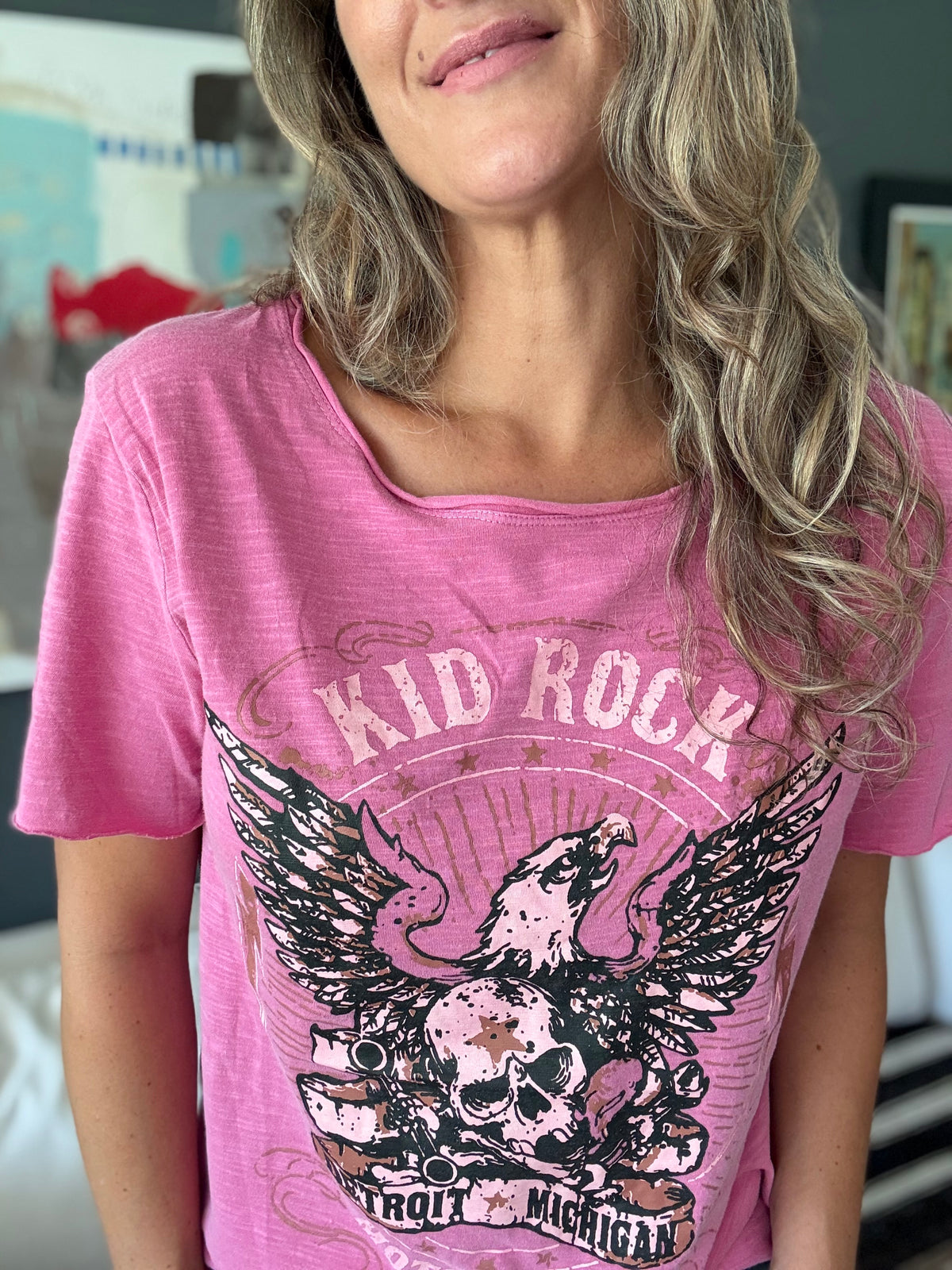 Polera rock fucsia