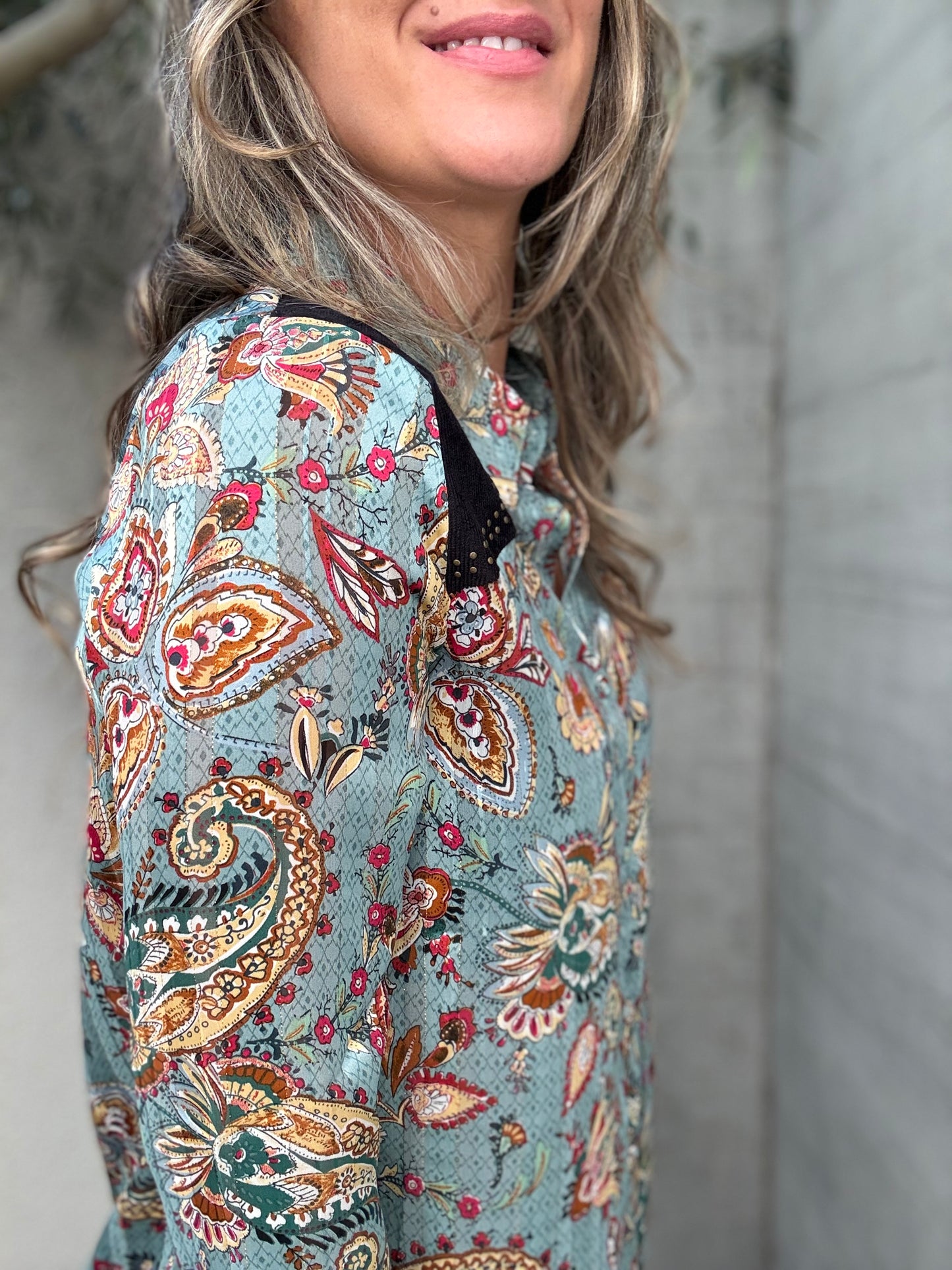 Blusa Marrueco turquesa