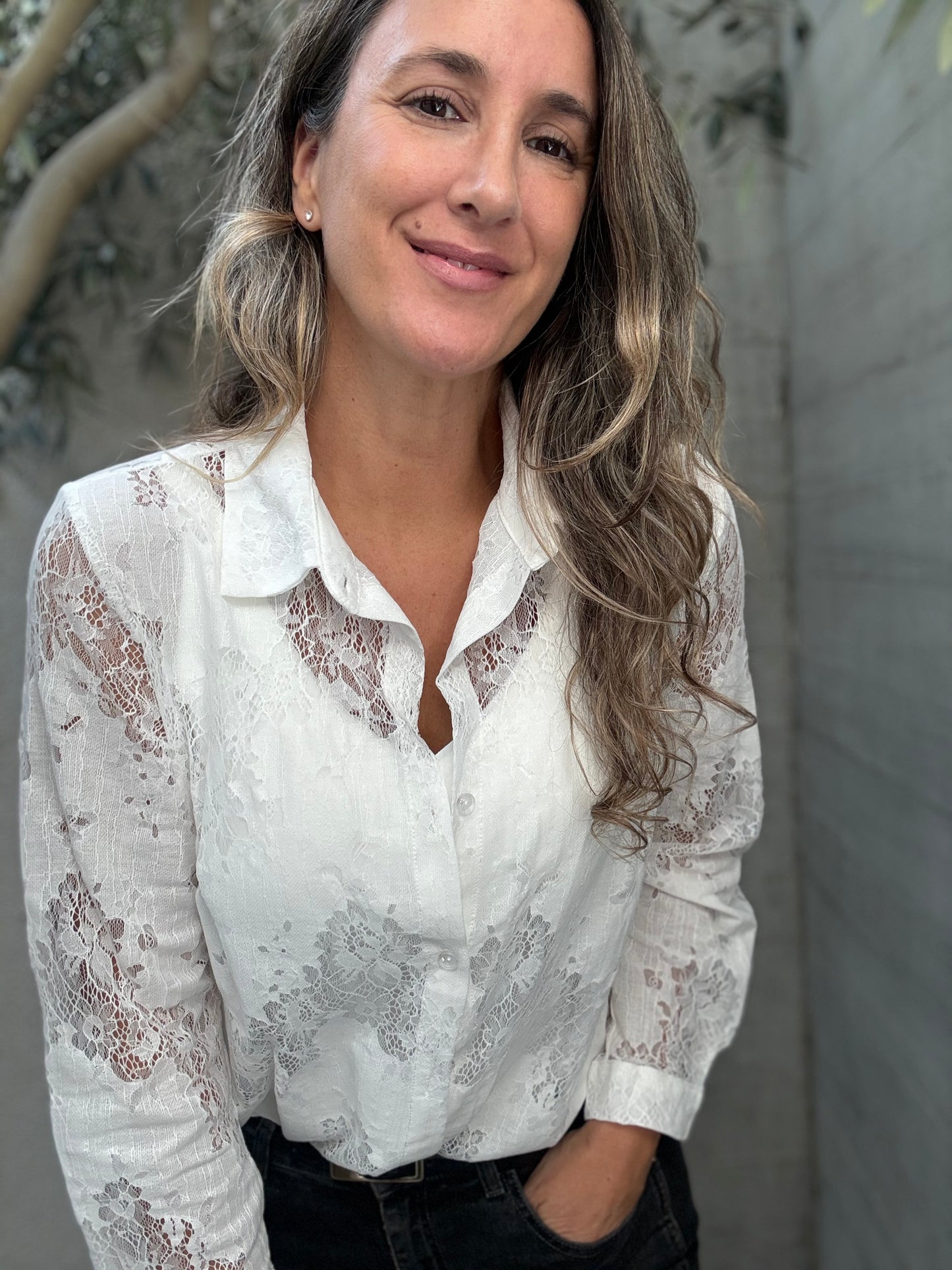 Blusa Encaje Blanca