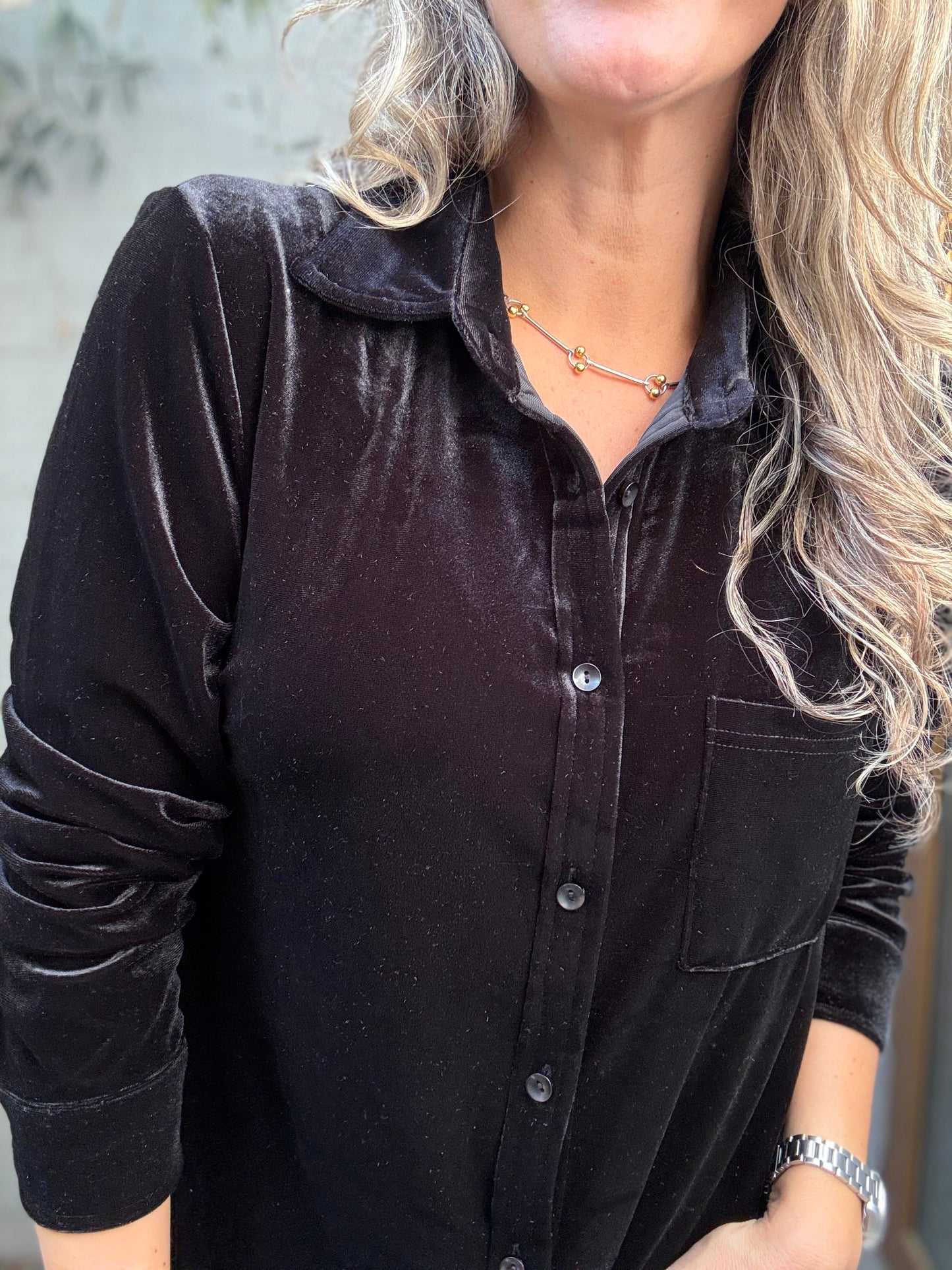 Blusa Terciopelo Negra