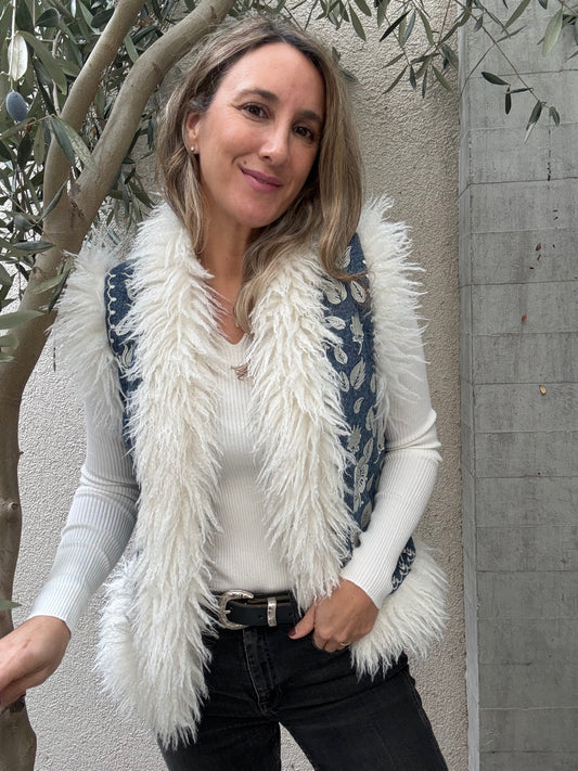 Chaqueta sin Mangas Peluda