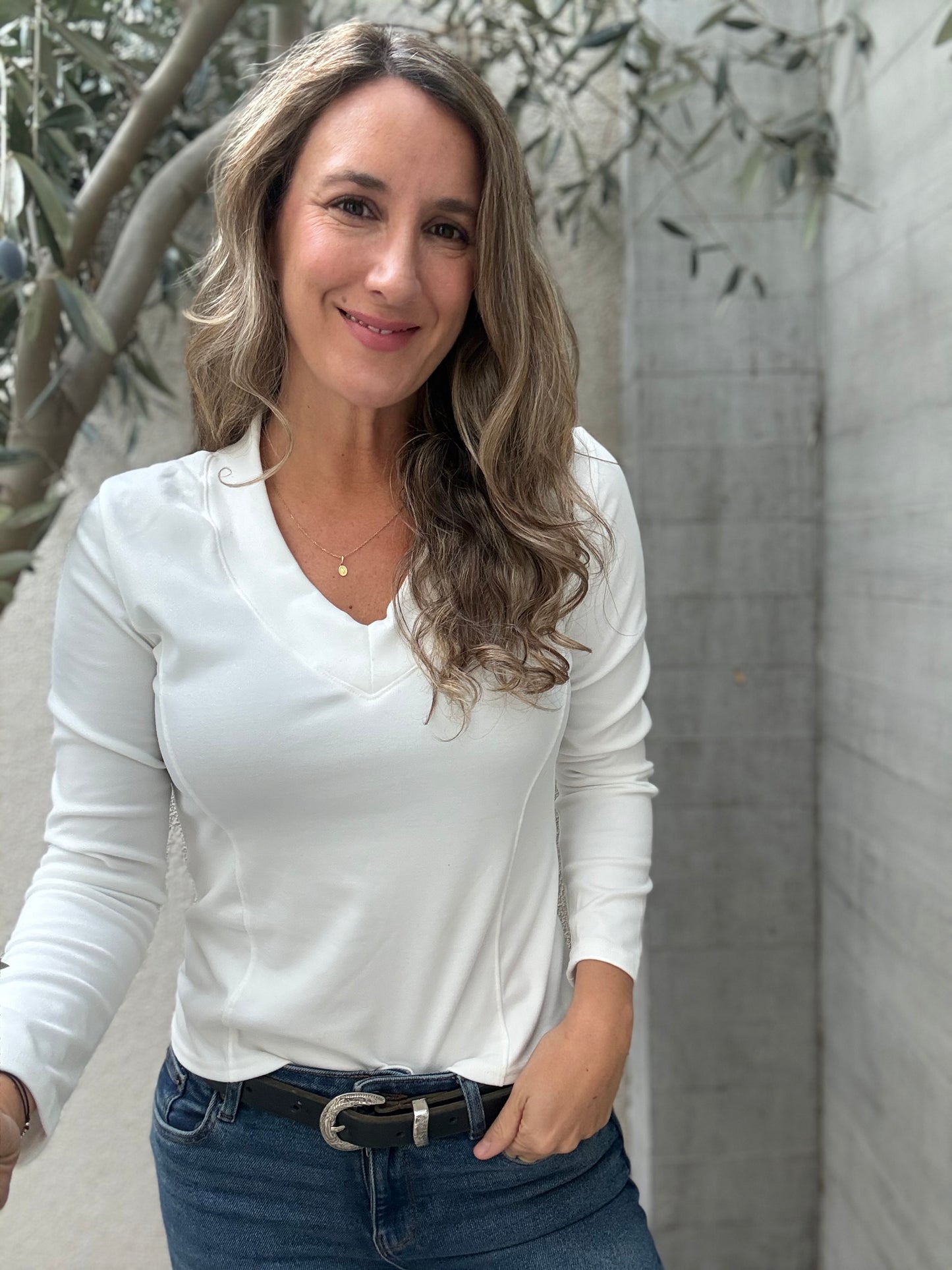 Polera Microfibra blanca