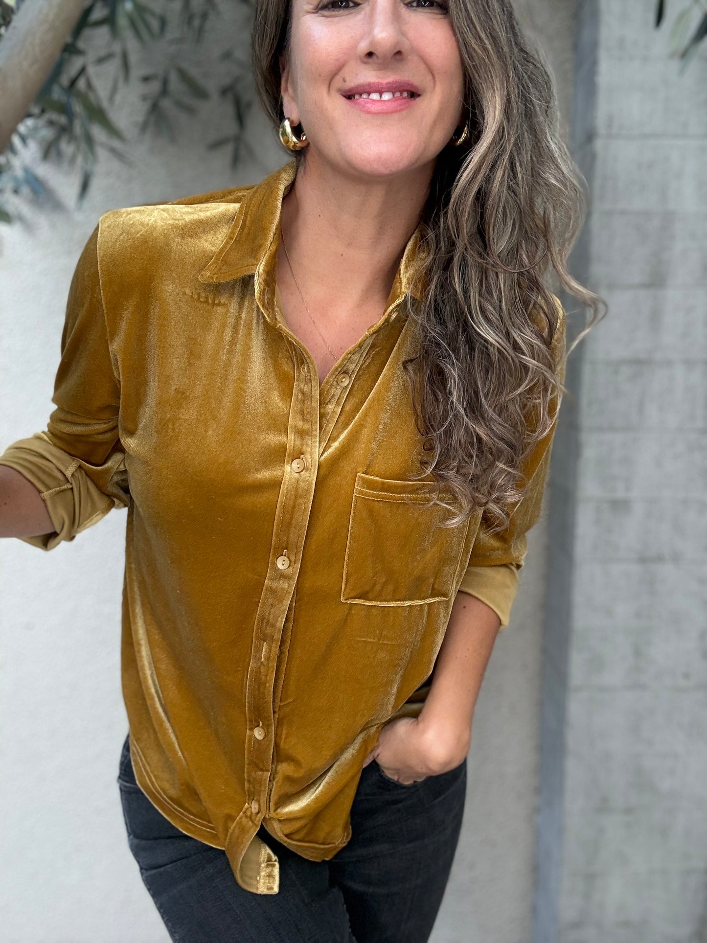 Blusa Terciopelo ocre