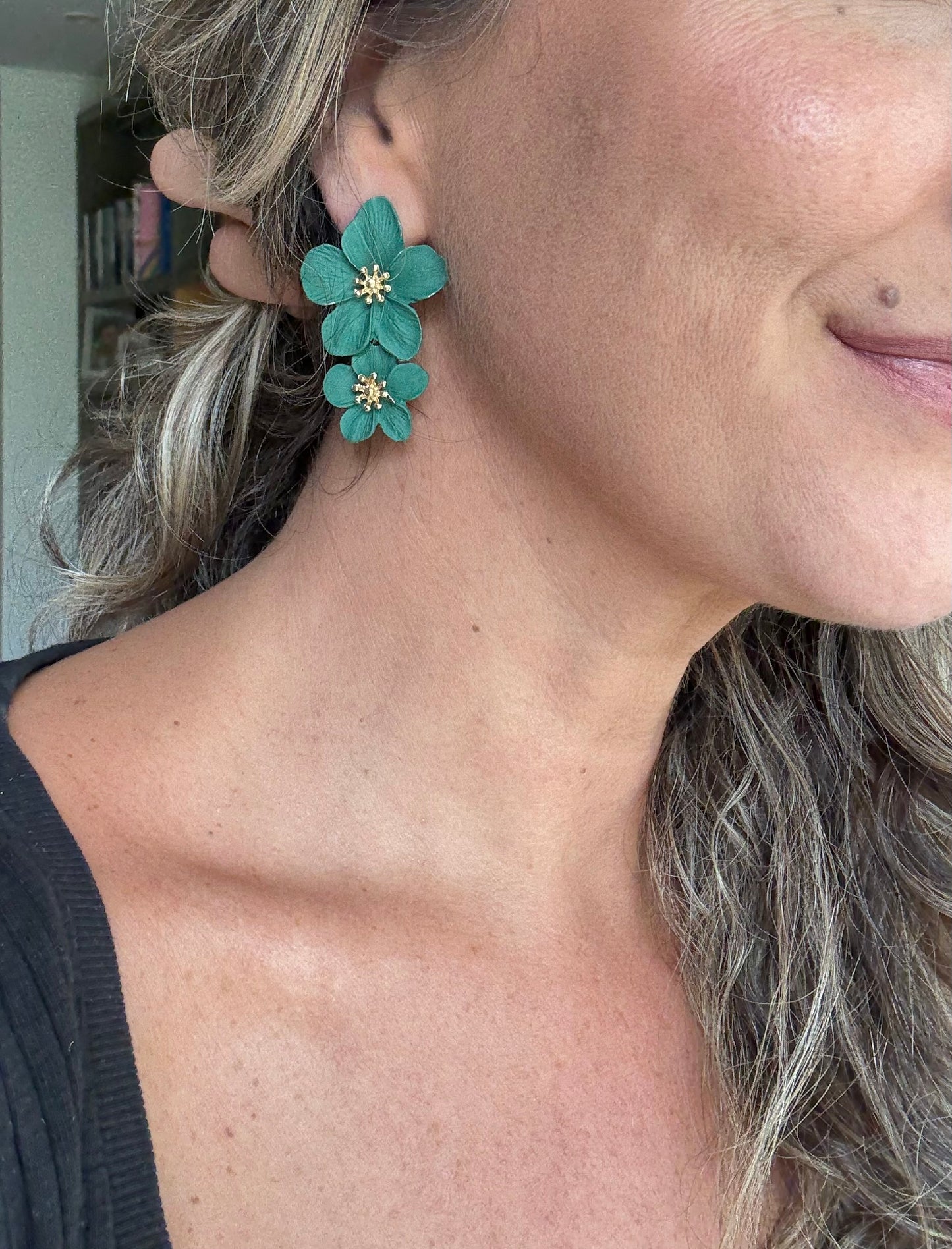 Aros Super flores verde