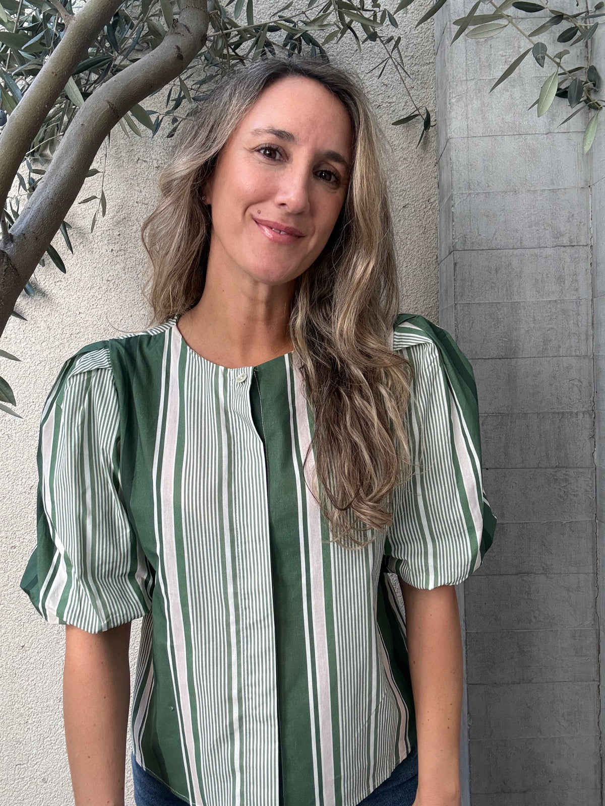 Blusa rayas verde