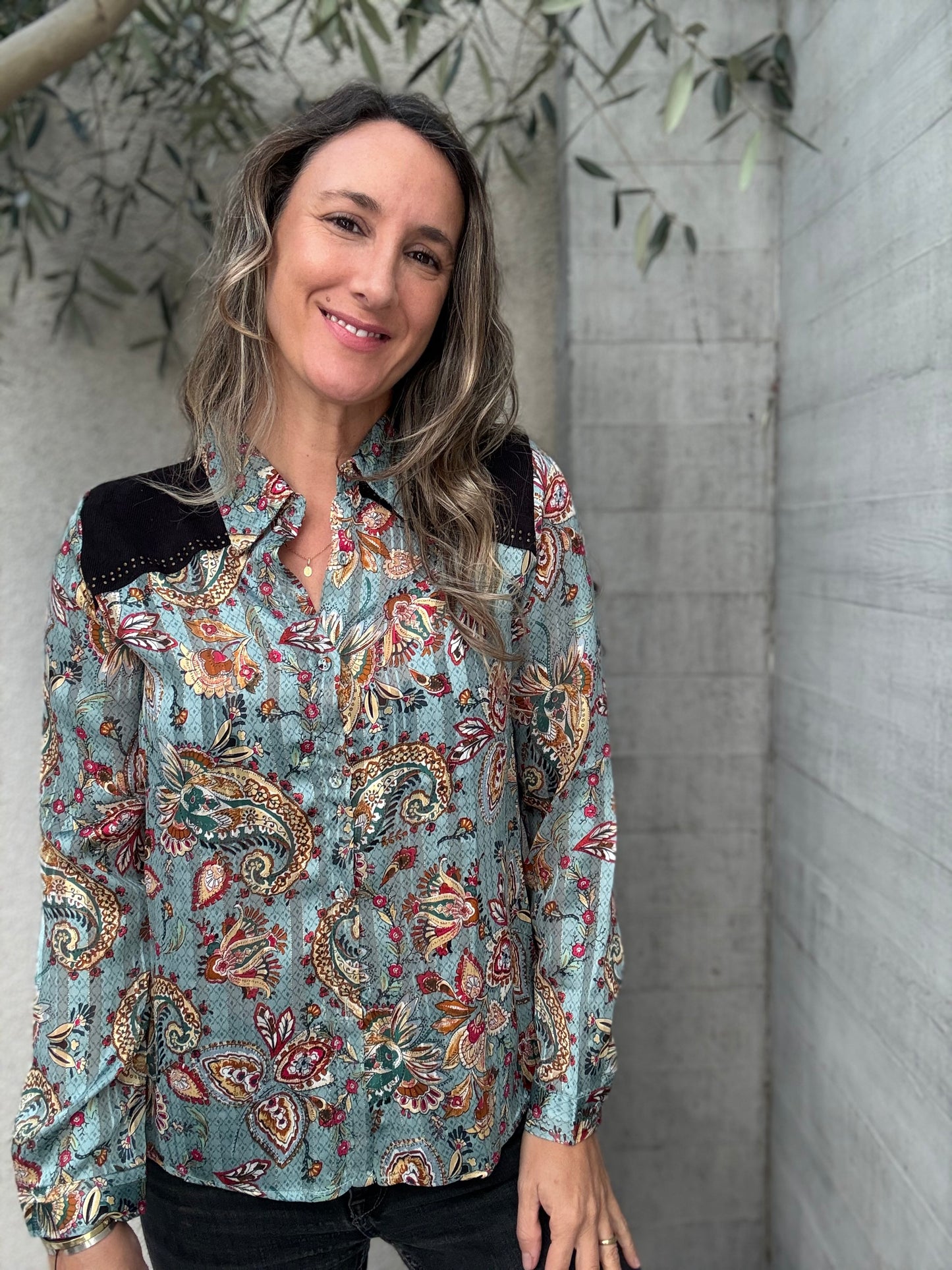 Blusa Marrueco turquesa