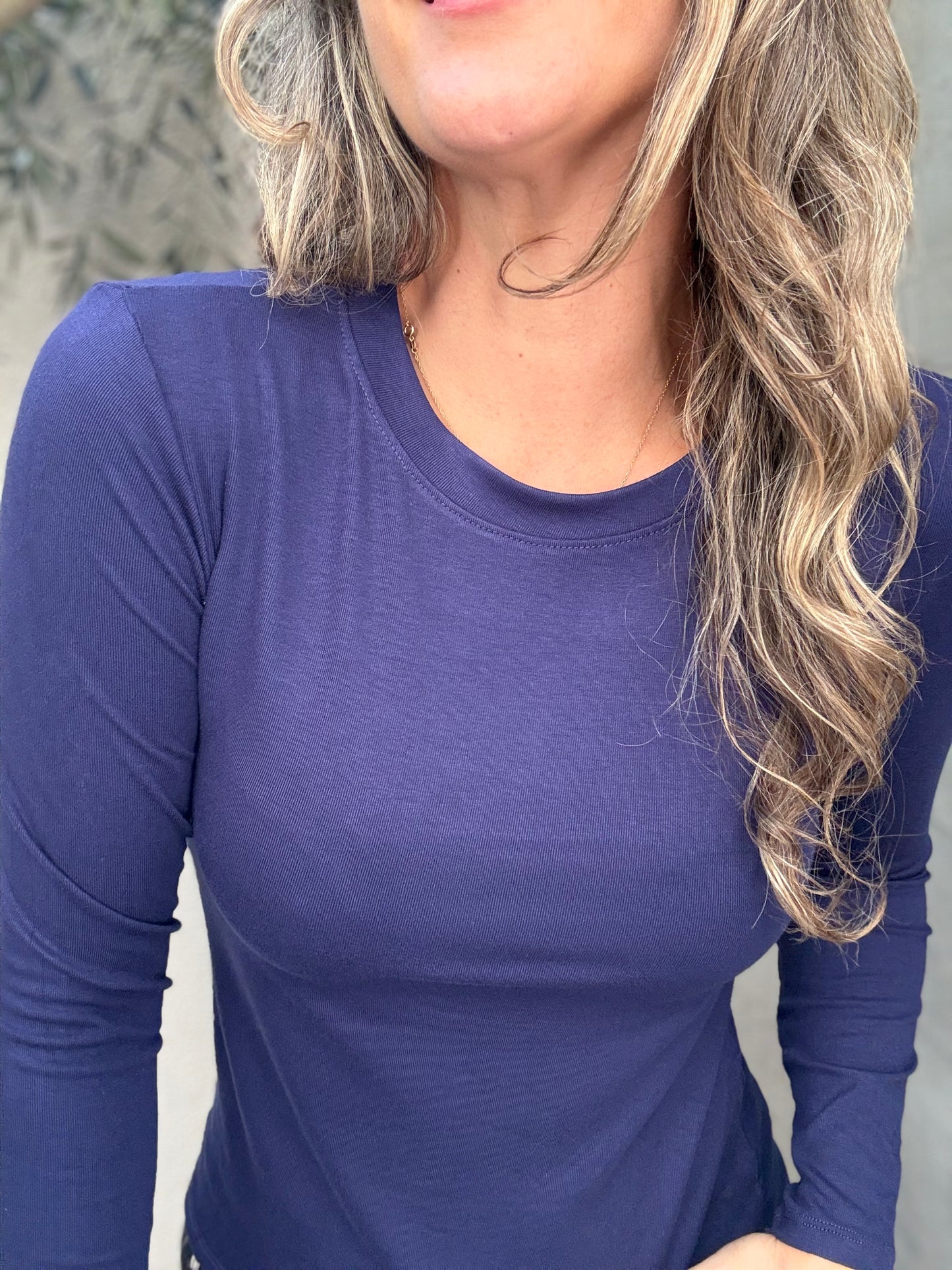 Polera algodón azul