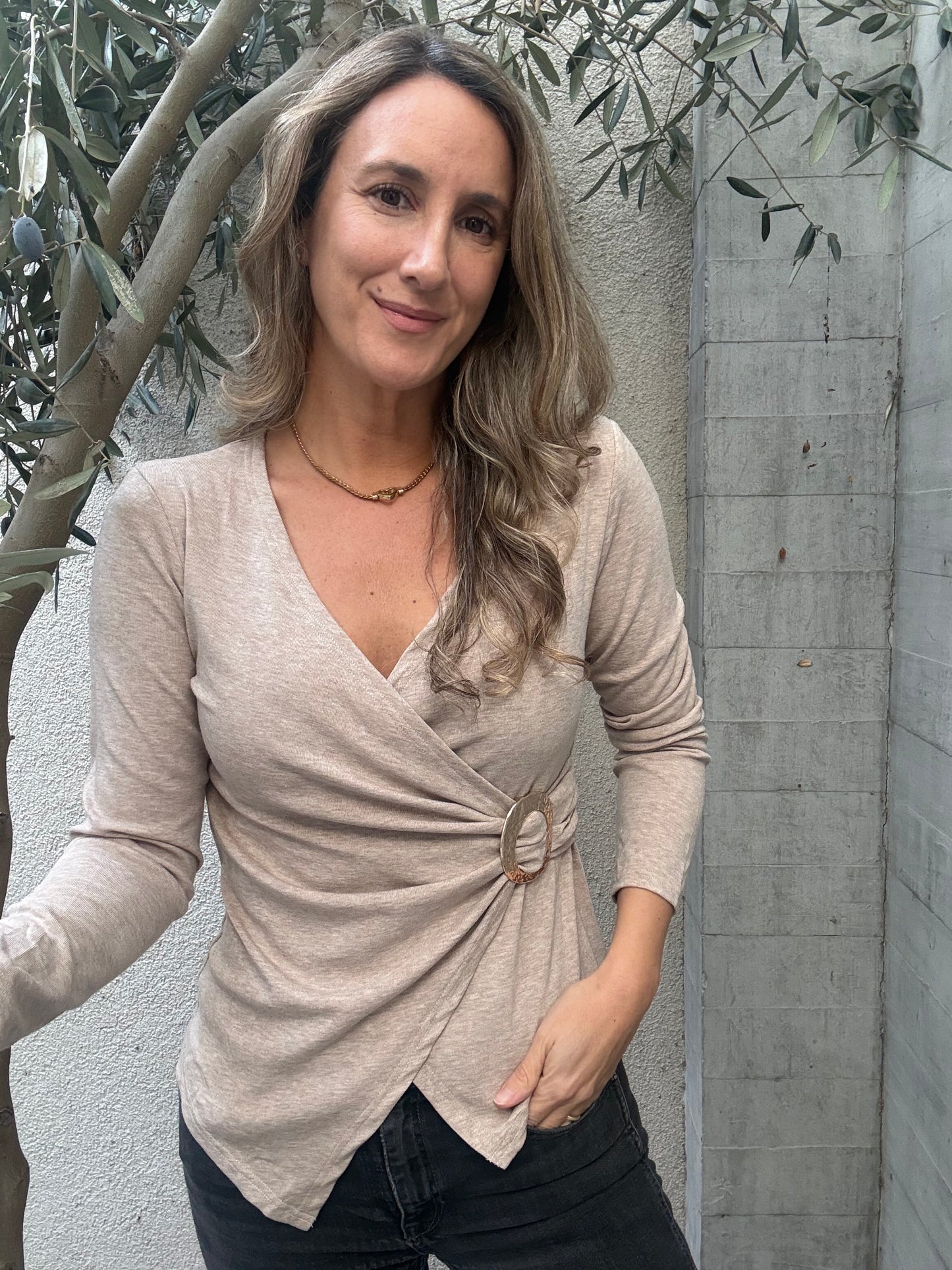 Polera argolla beige