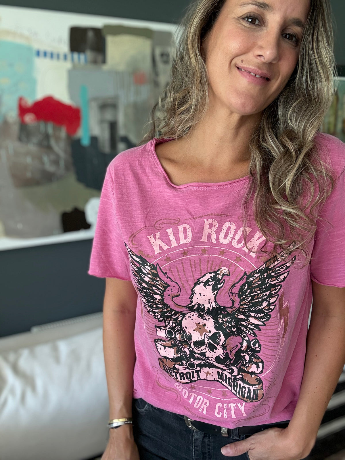 Polera rock fucsia