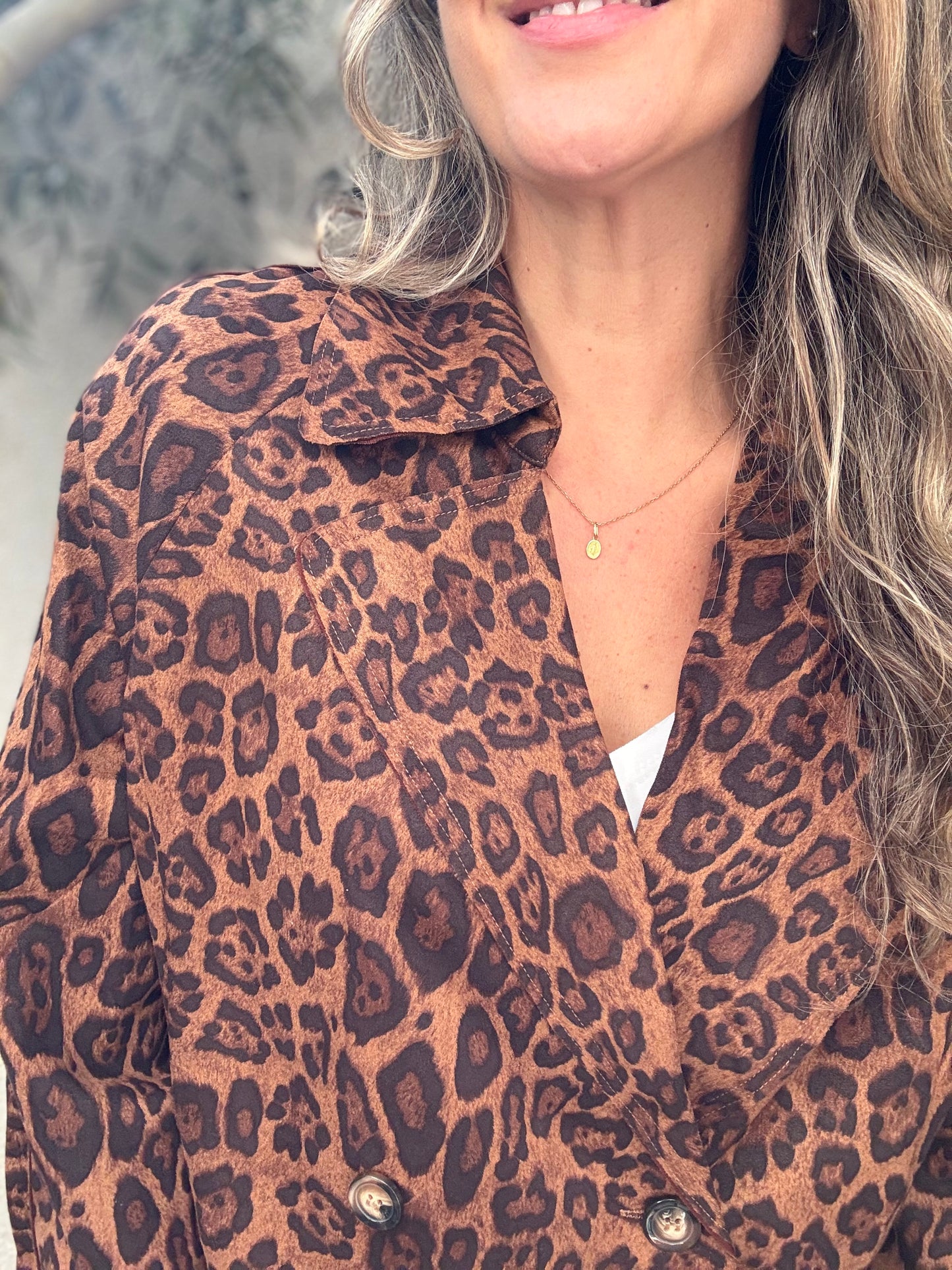 Chaqueta suede print camel