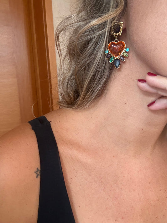 Aros sagrado corazón terracota