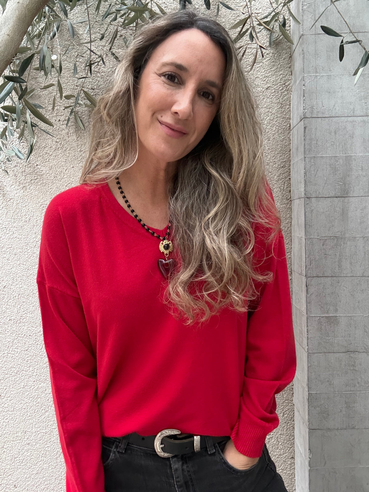 Sweater básico Barceloneta rojo