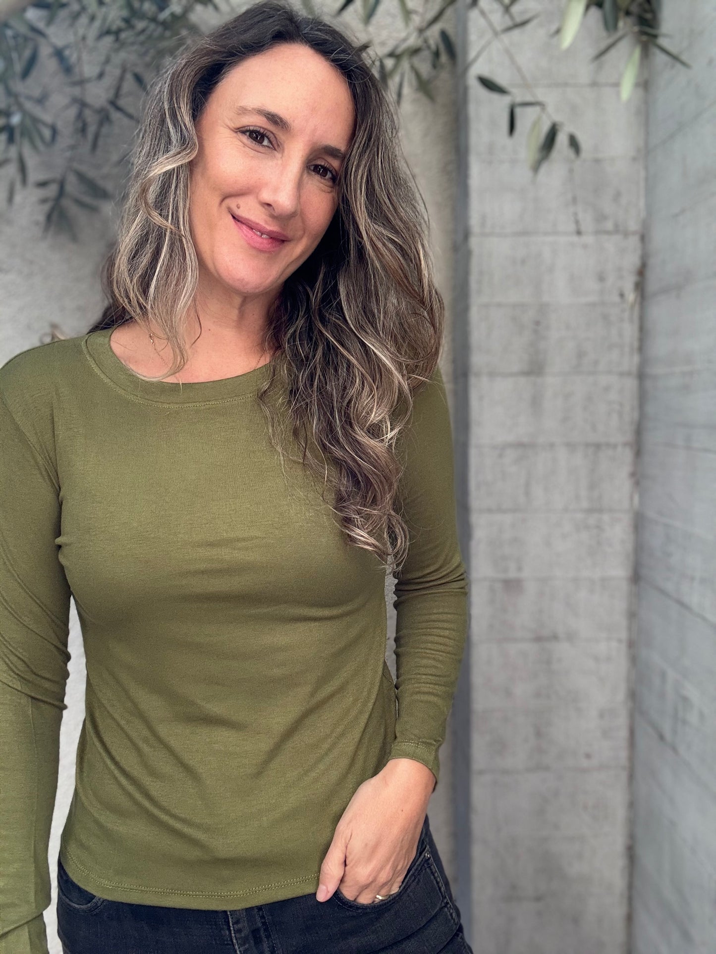 Polera algodón azul verde