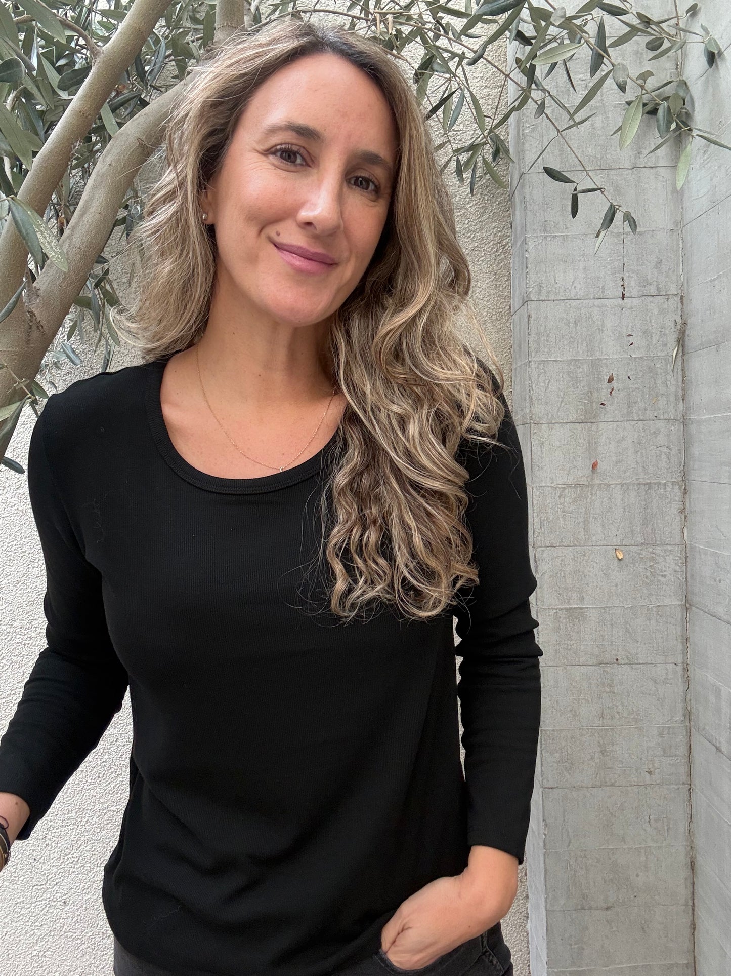 Polera simple microfibra negro