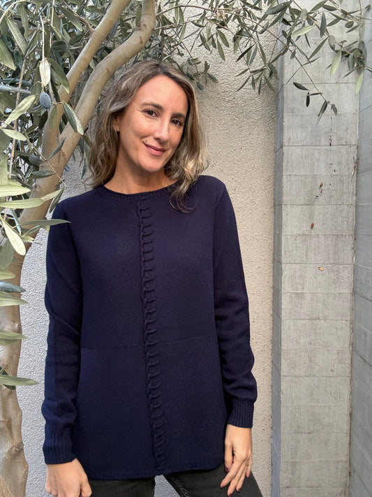 Sweater básico ribete azul