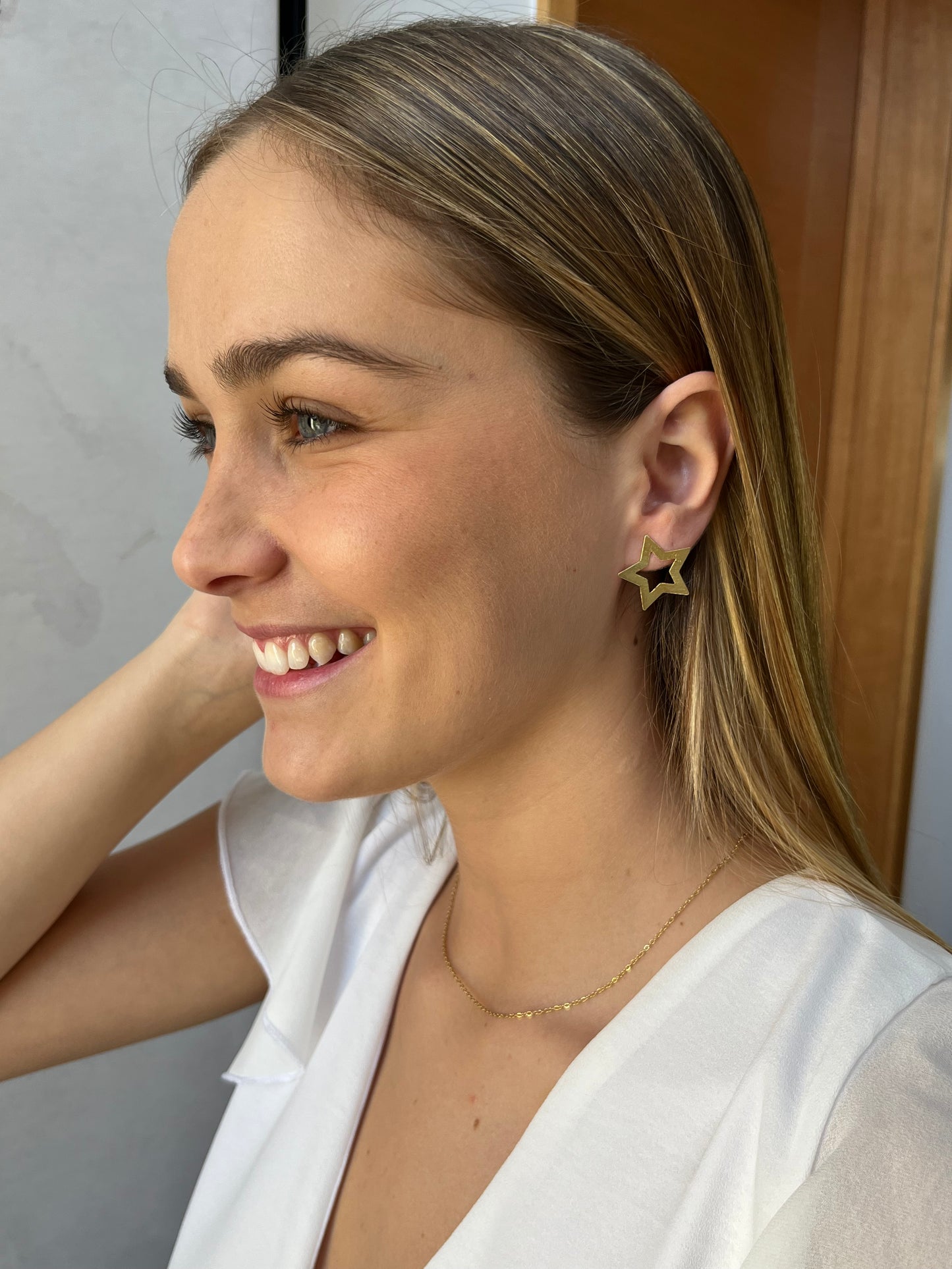 Aros súper estrellas dorados