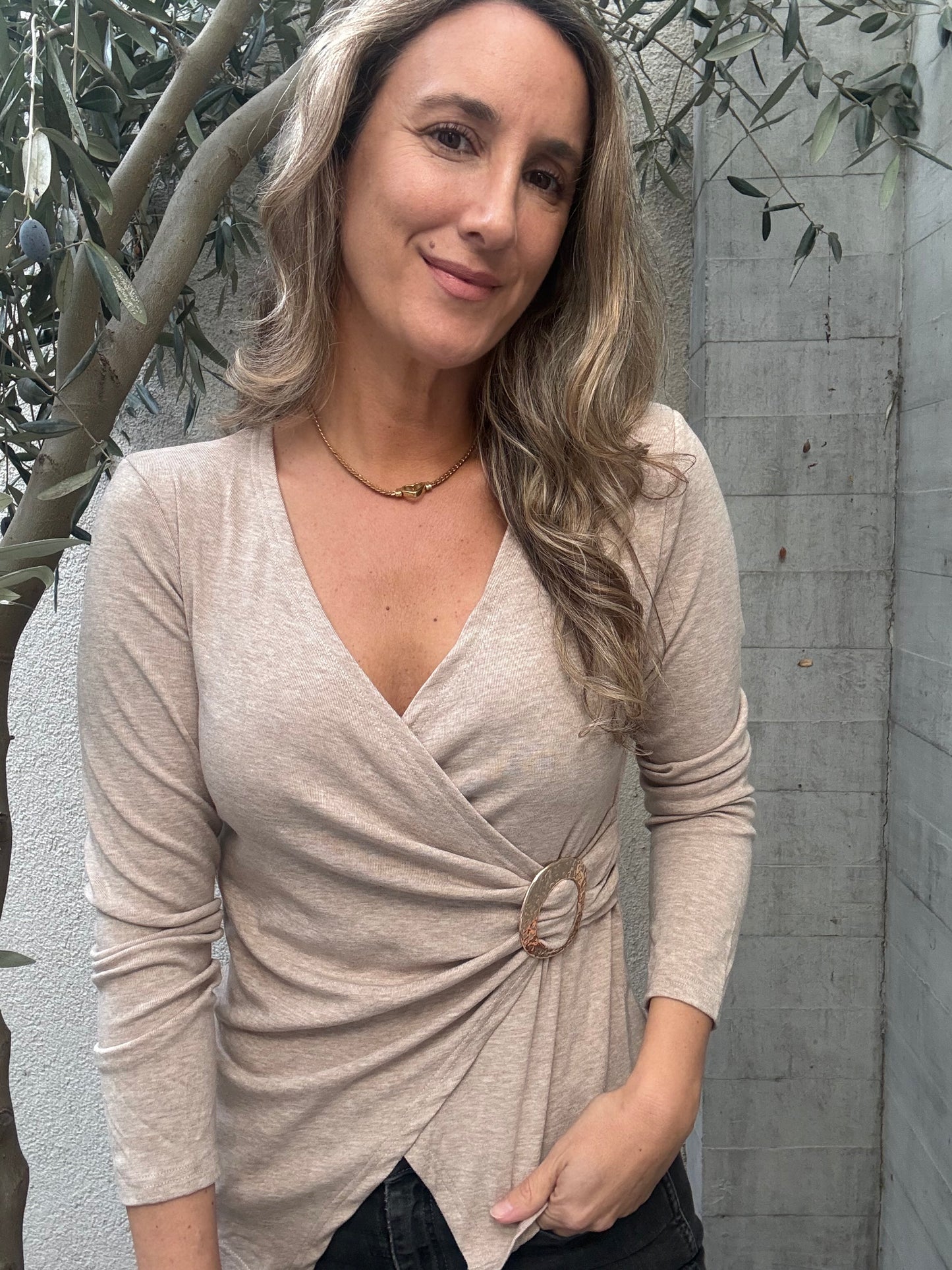 Polera argolla beige