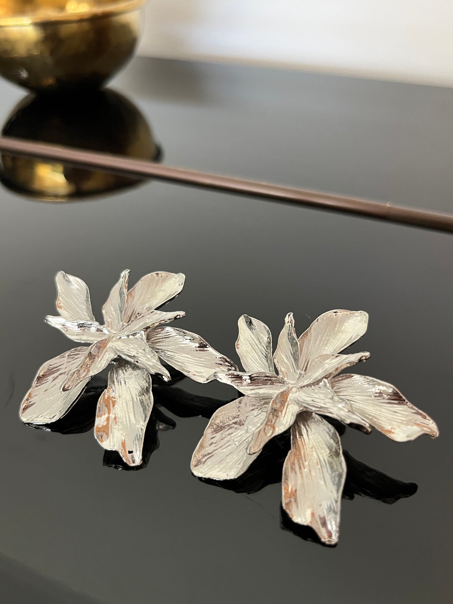 Aros Maxxi Flor plateados