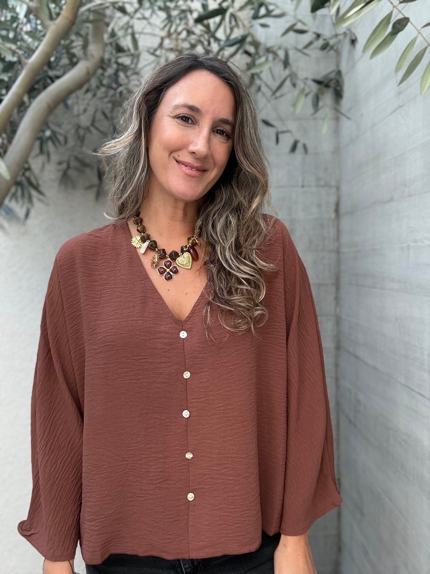 Blusa Lugo café