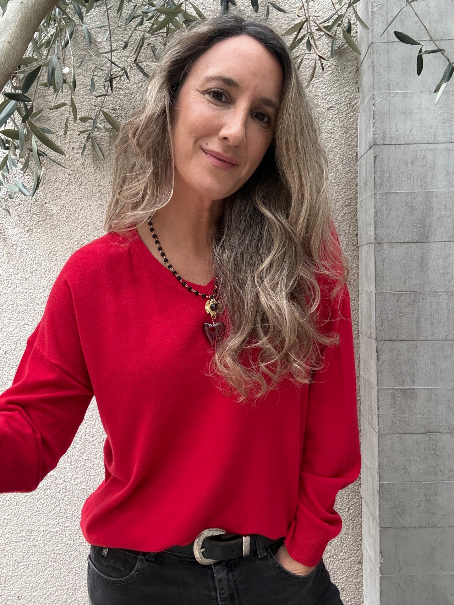 Sweater básico Barceloneta rojo