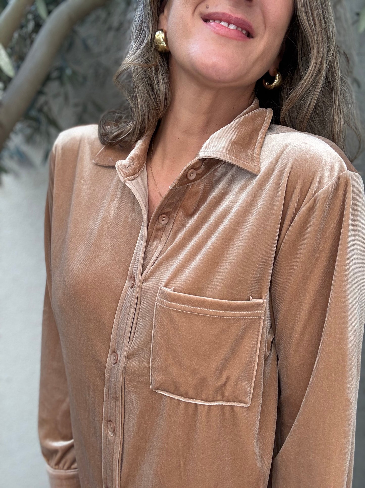 Blusa Terciopelo beige
