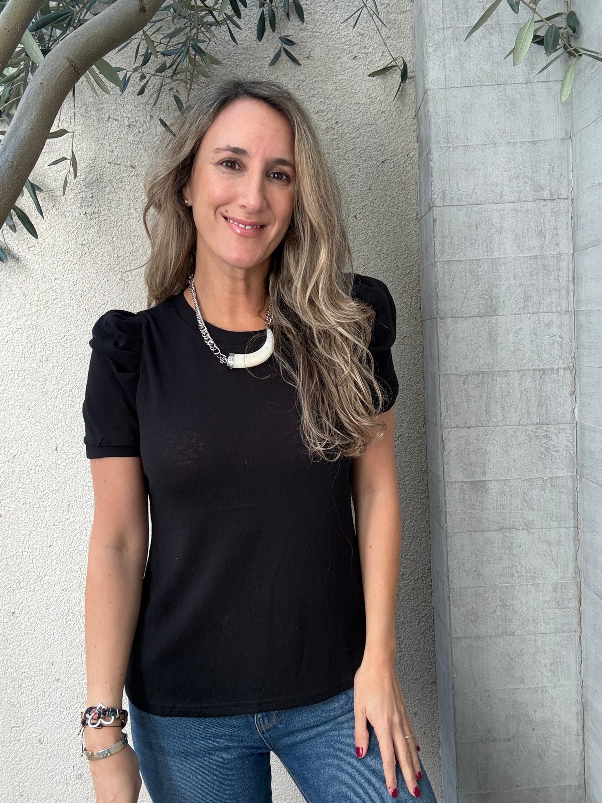 Polera Murcia blanca negra