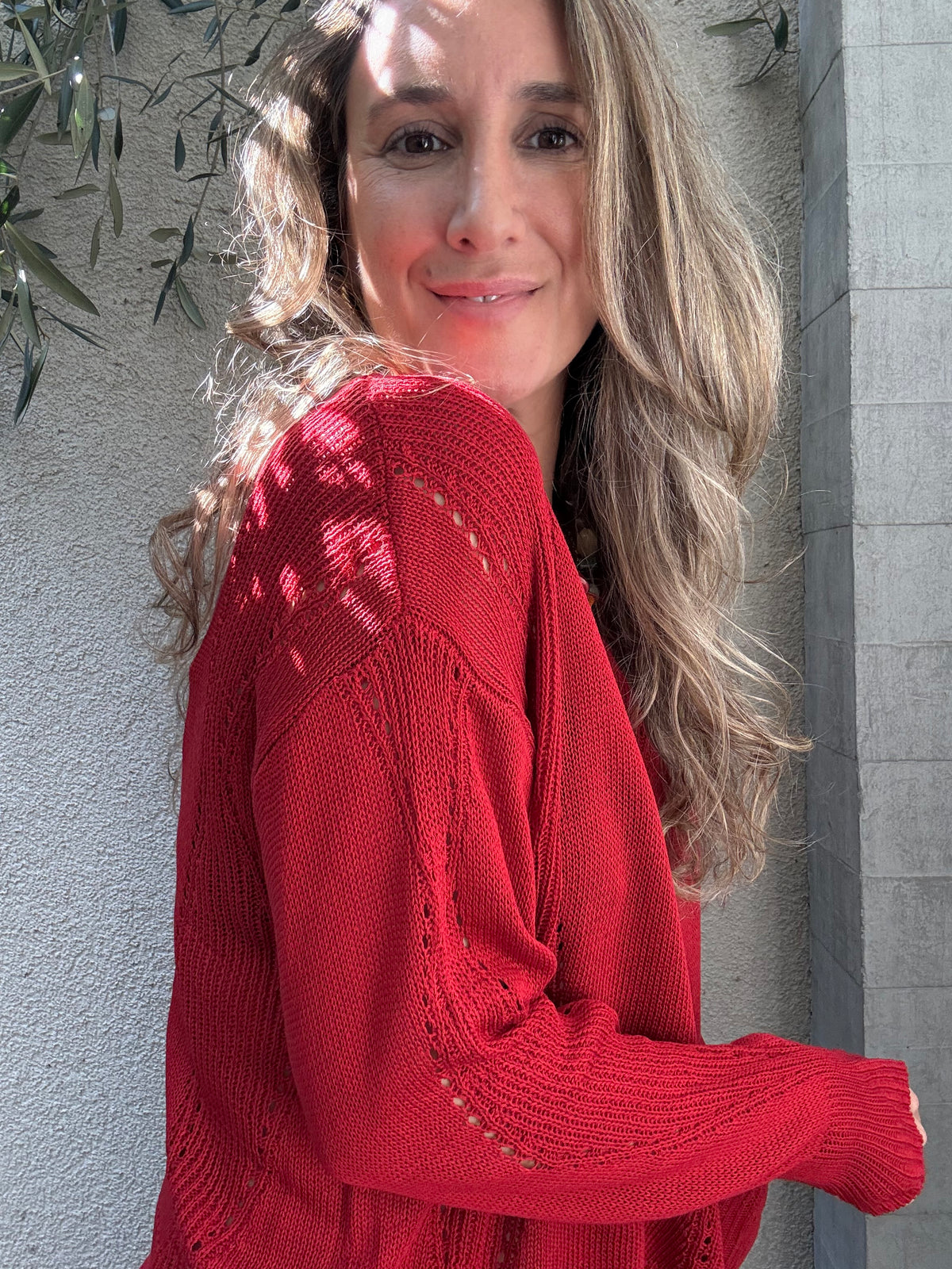 Polera granada roja