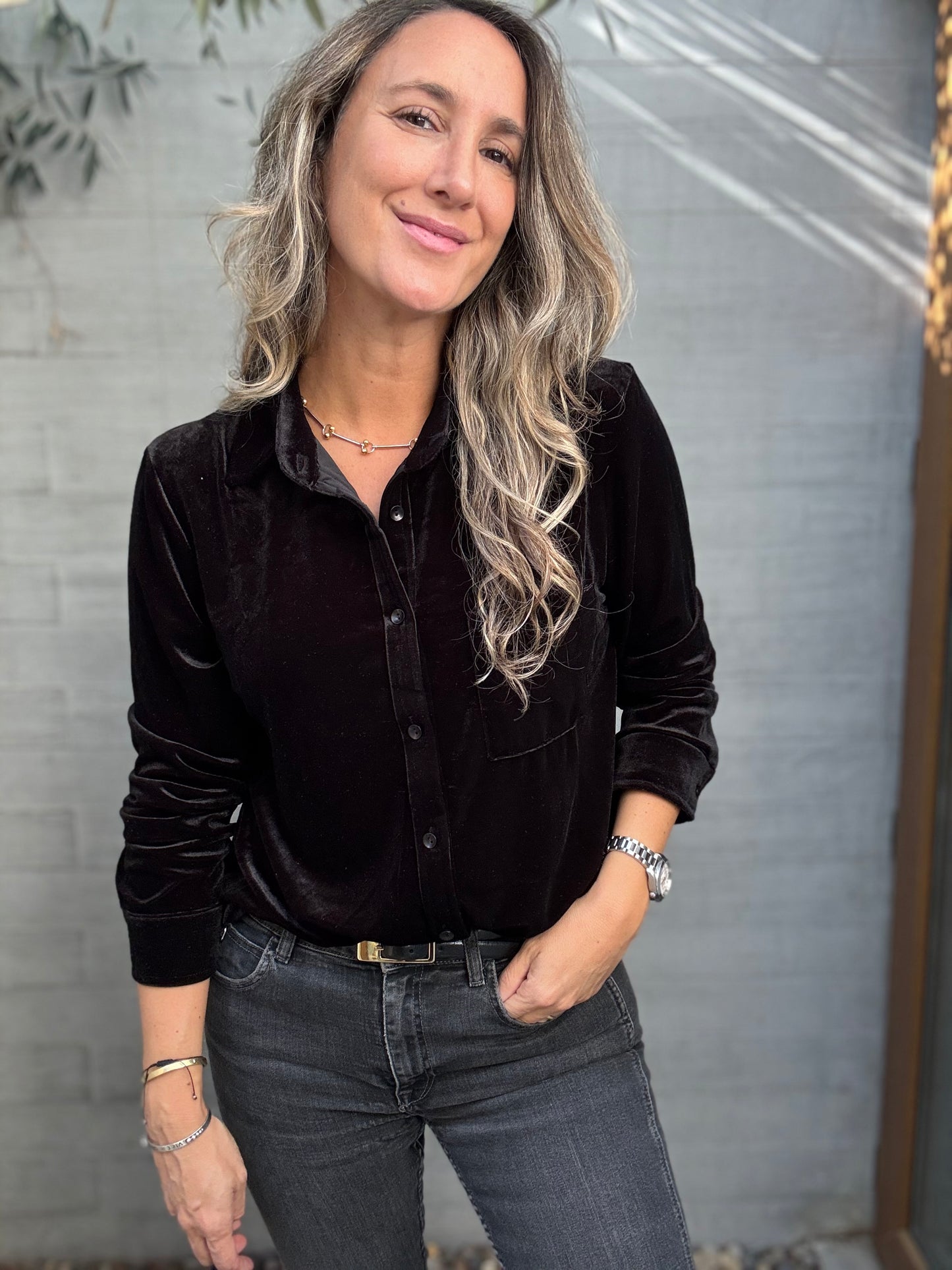 Blusa Terciopelo Negra