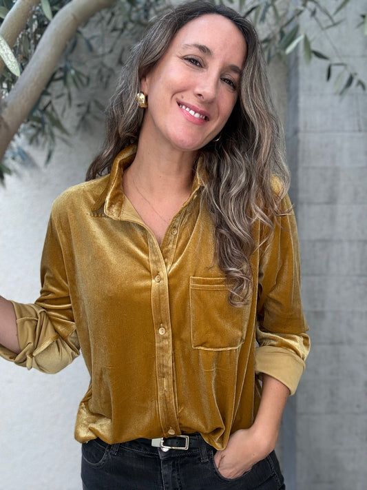 Blusa Terciopelo ocre