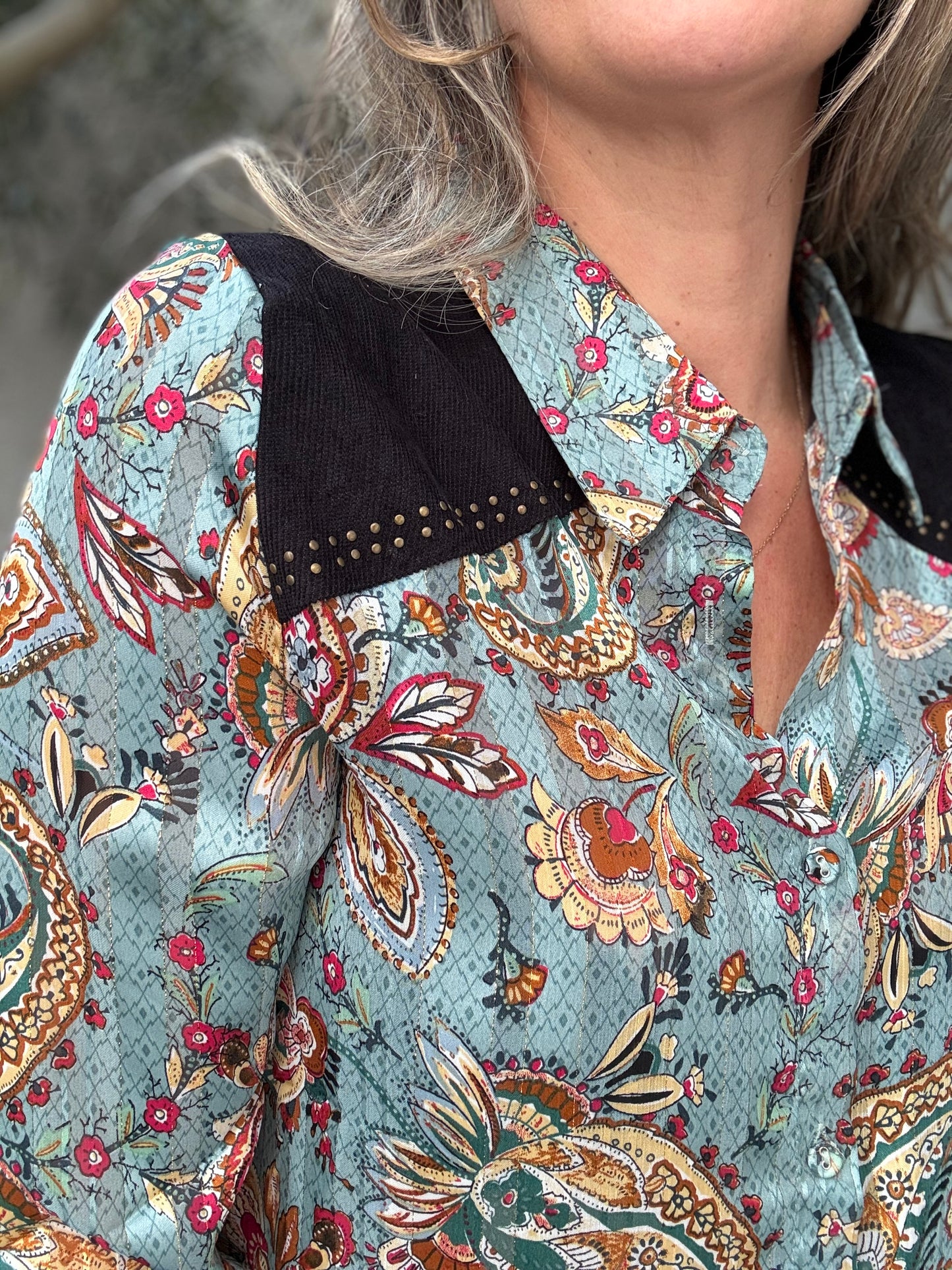 Blusa Marrueco turquesa