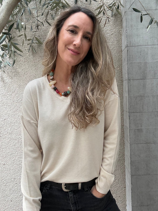 Sweater básico Barceloneta beige