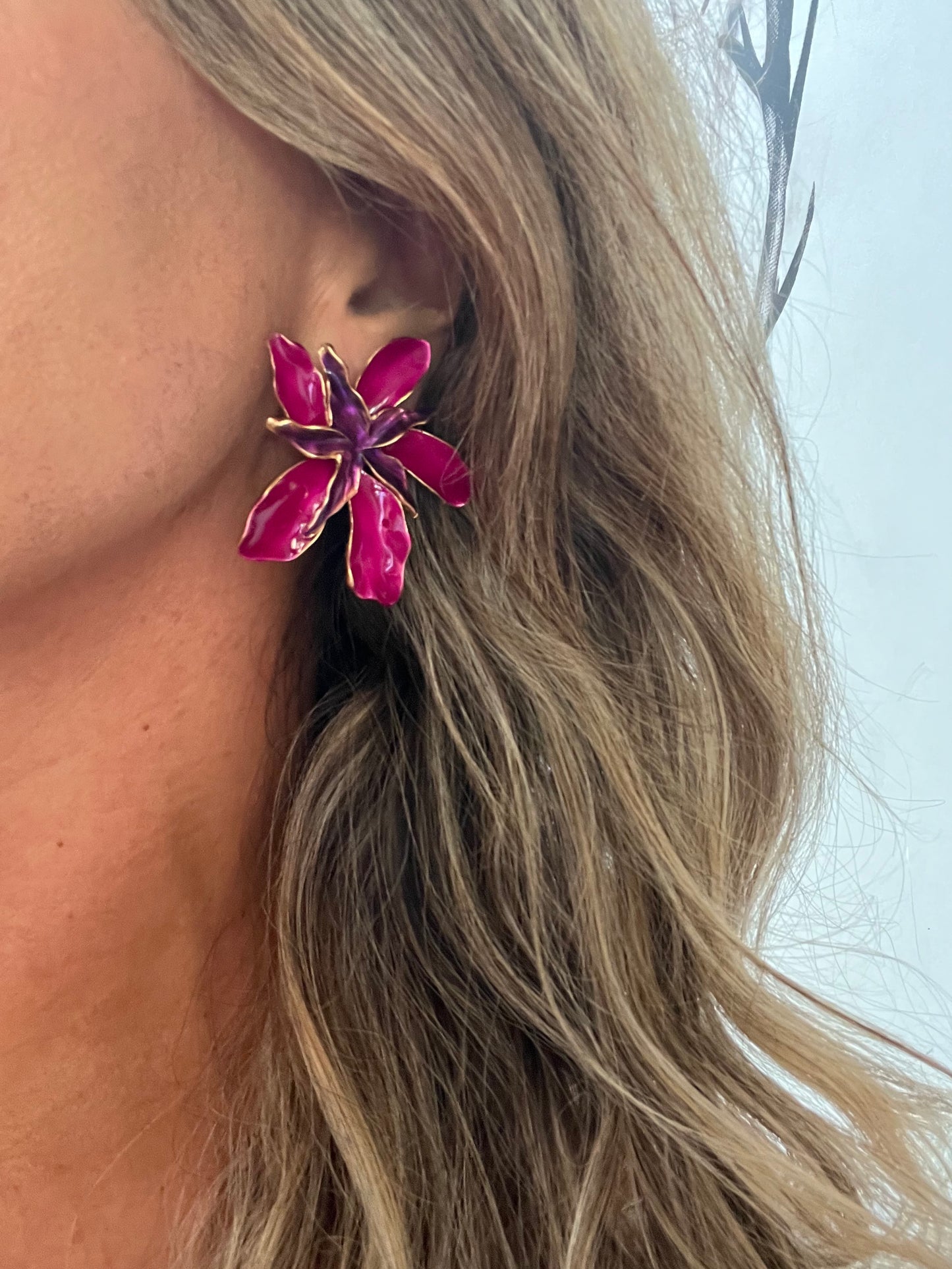 Aros Maxxi Flor fucsia