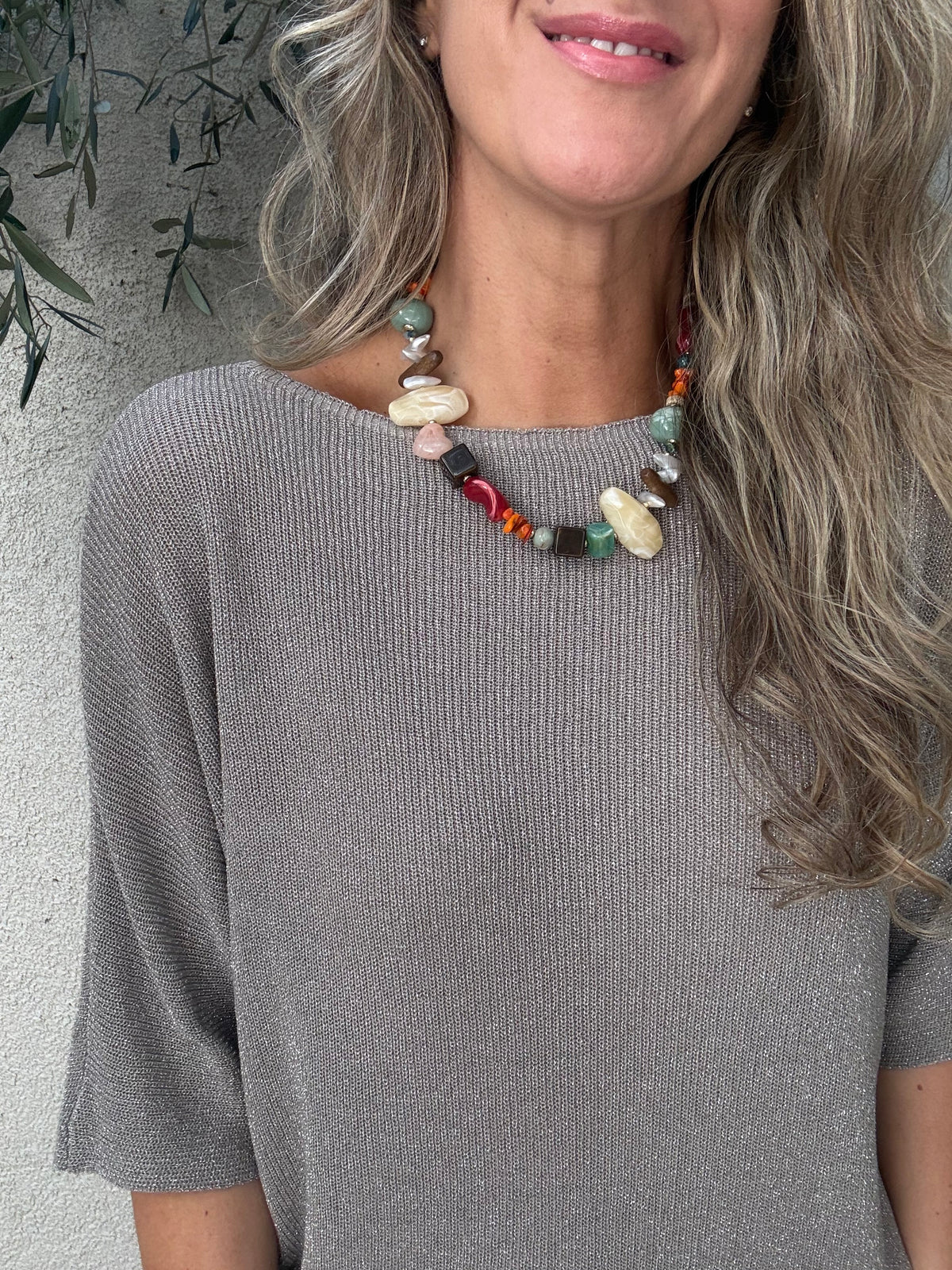 Chalequito lurex hilo taupe