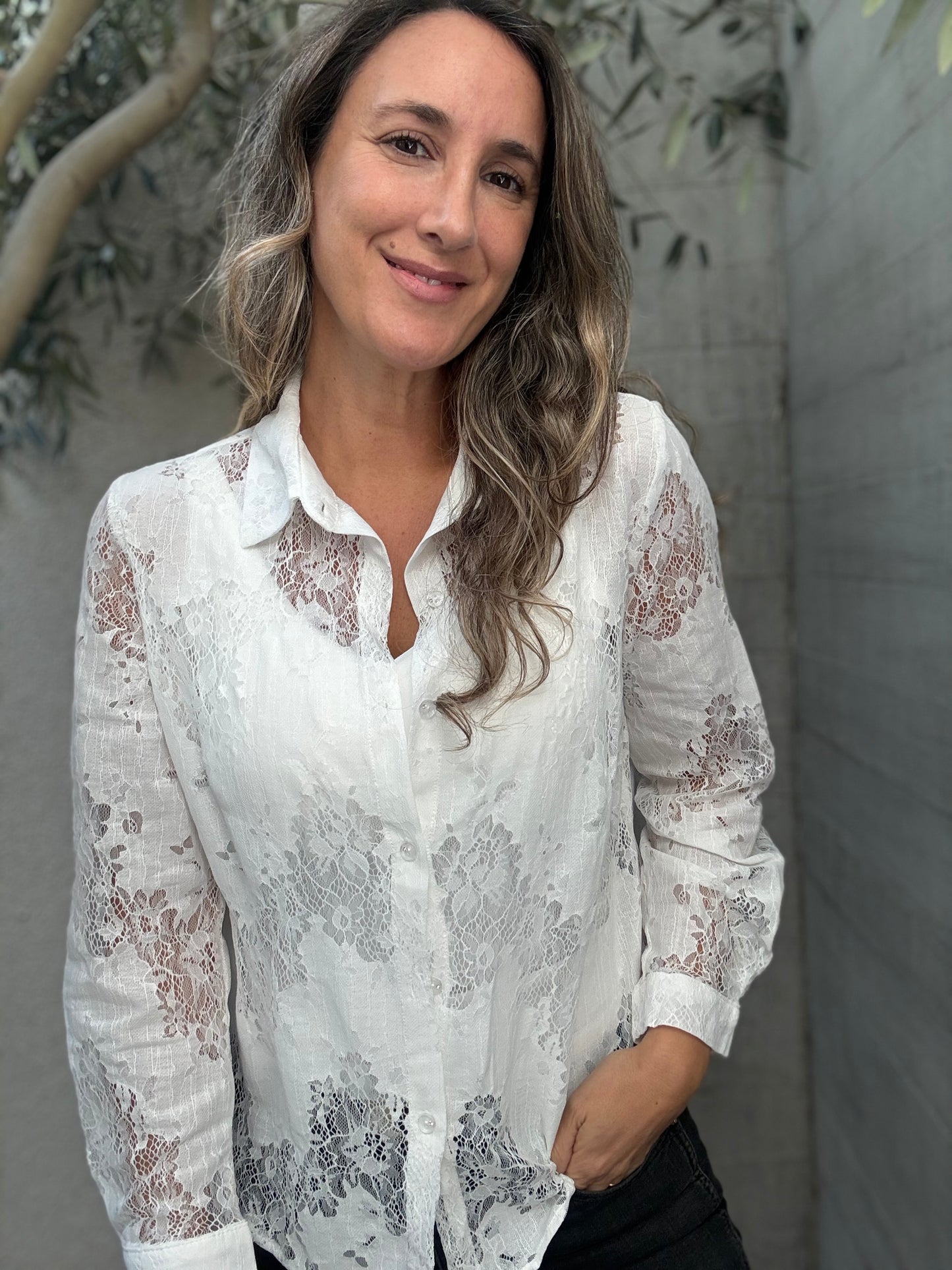Blusa Encaje Blanca