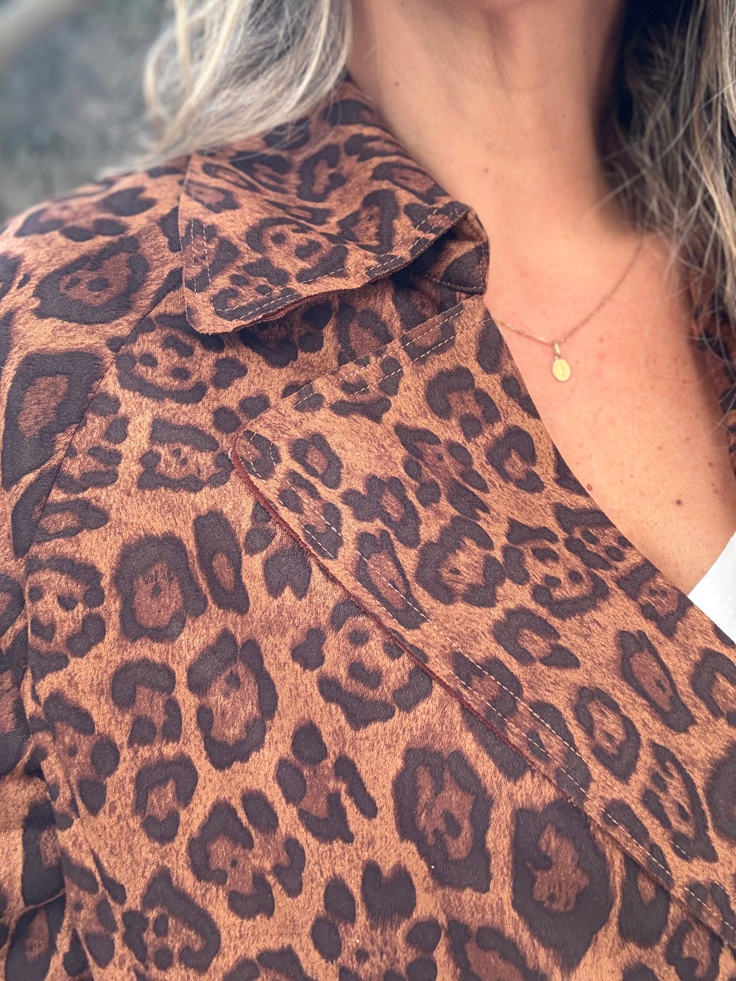 Chaqueta suede print camel